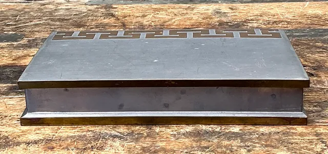Vintage Greek Key Metal Box — additional photo 1