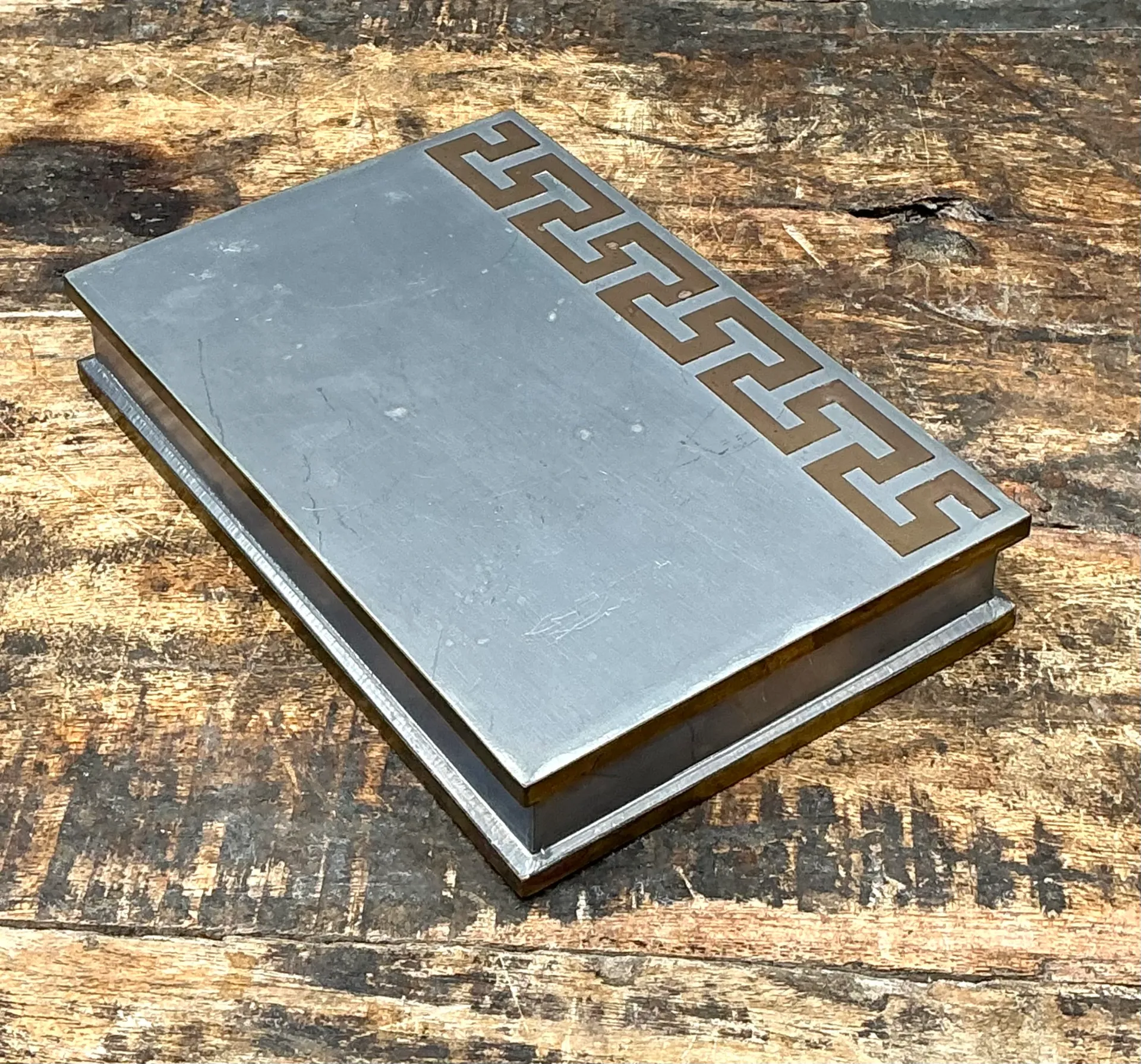 Vintage Greek Key Metal Box — additional photo 2