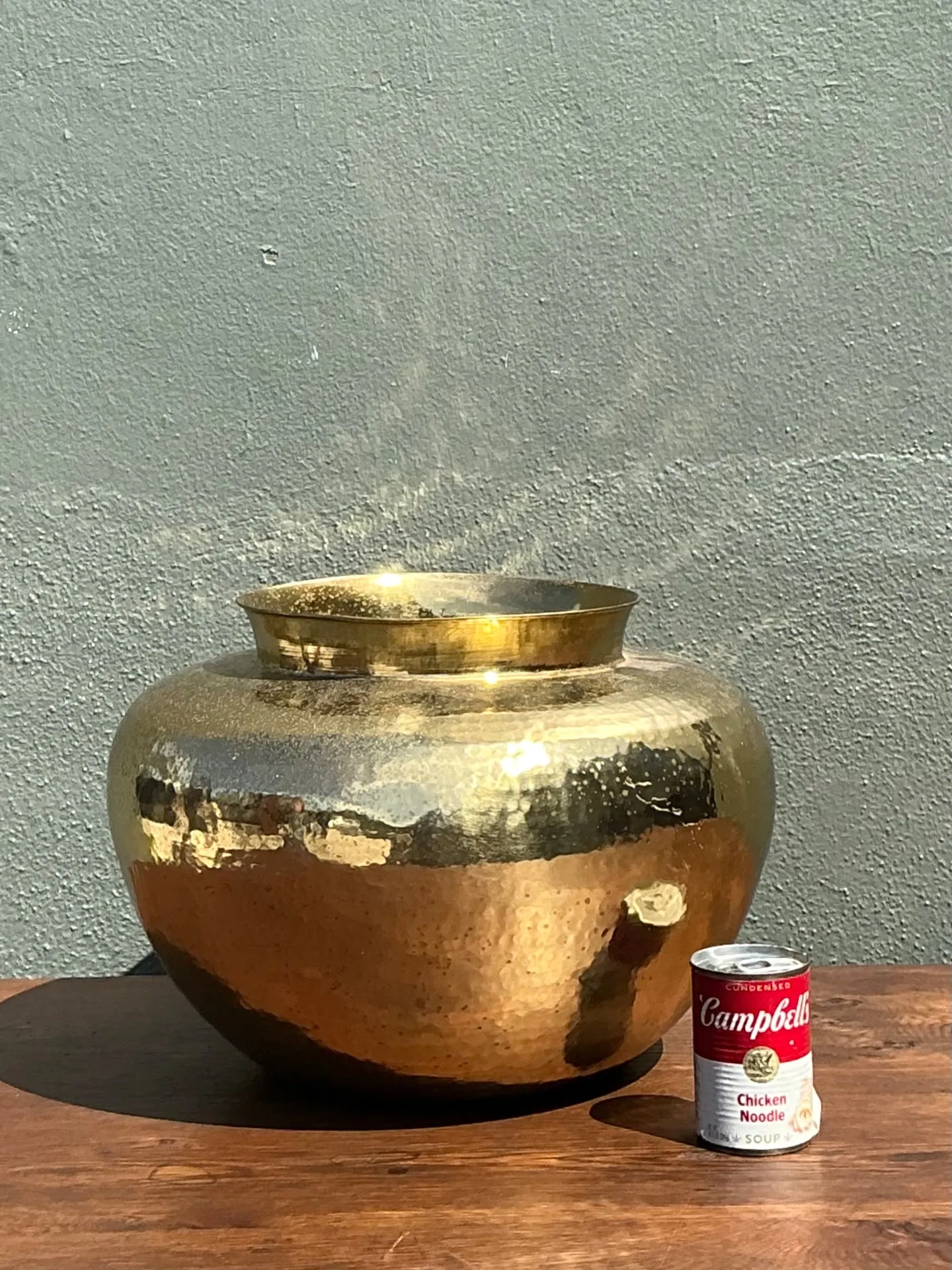 Vintage Hammered Brass Vase — additional photo 2