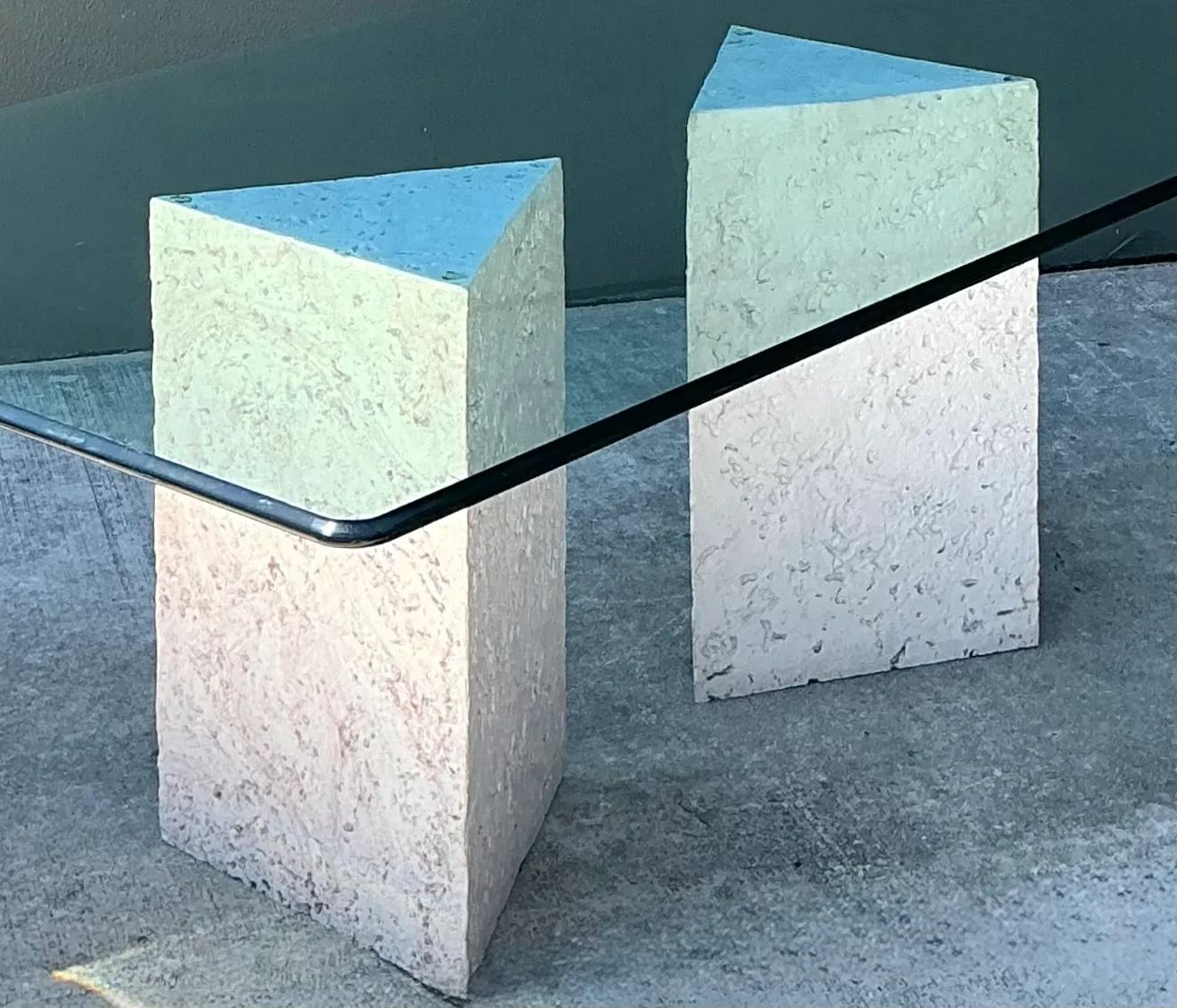 Vintage Plaster Faux Coral Geometric Table Pedestals - Pair — additional photo 7