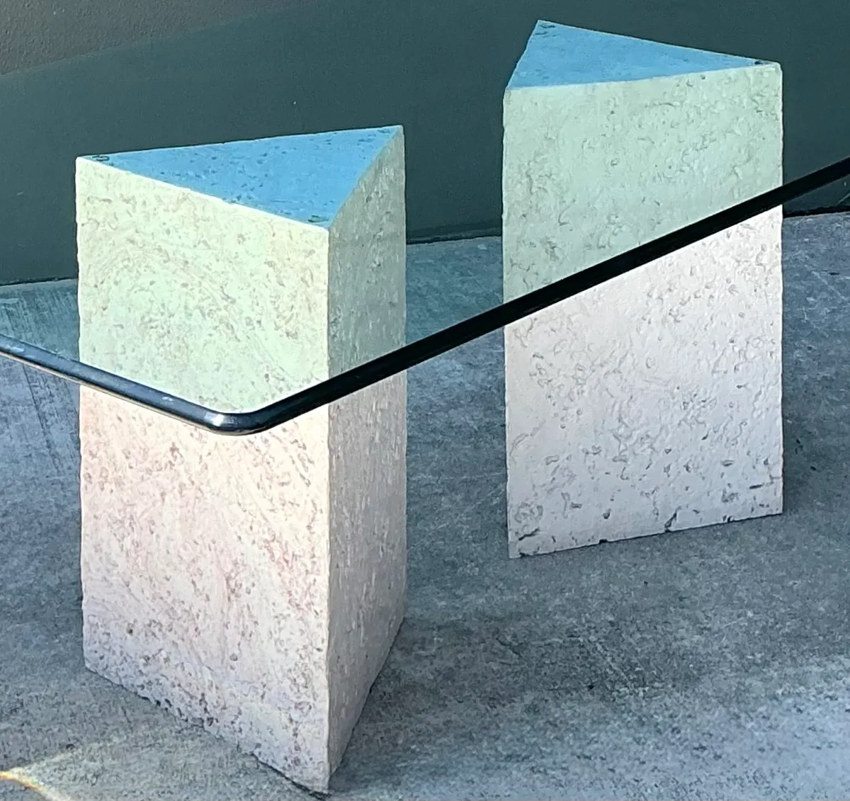 Vintage Plaster Faux Coral Geometric Table Pedestals - Pair — additional photo 7