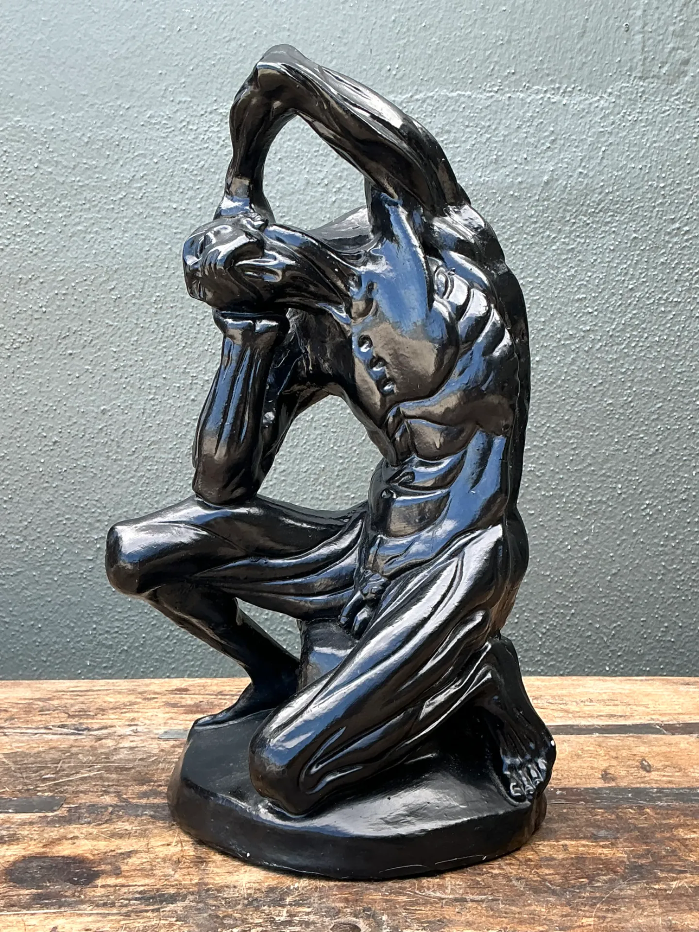 Vintage Plaster Flayed Man Expressionist Sculpture — additional photo 2