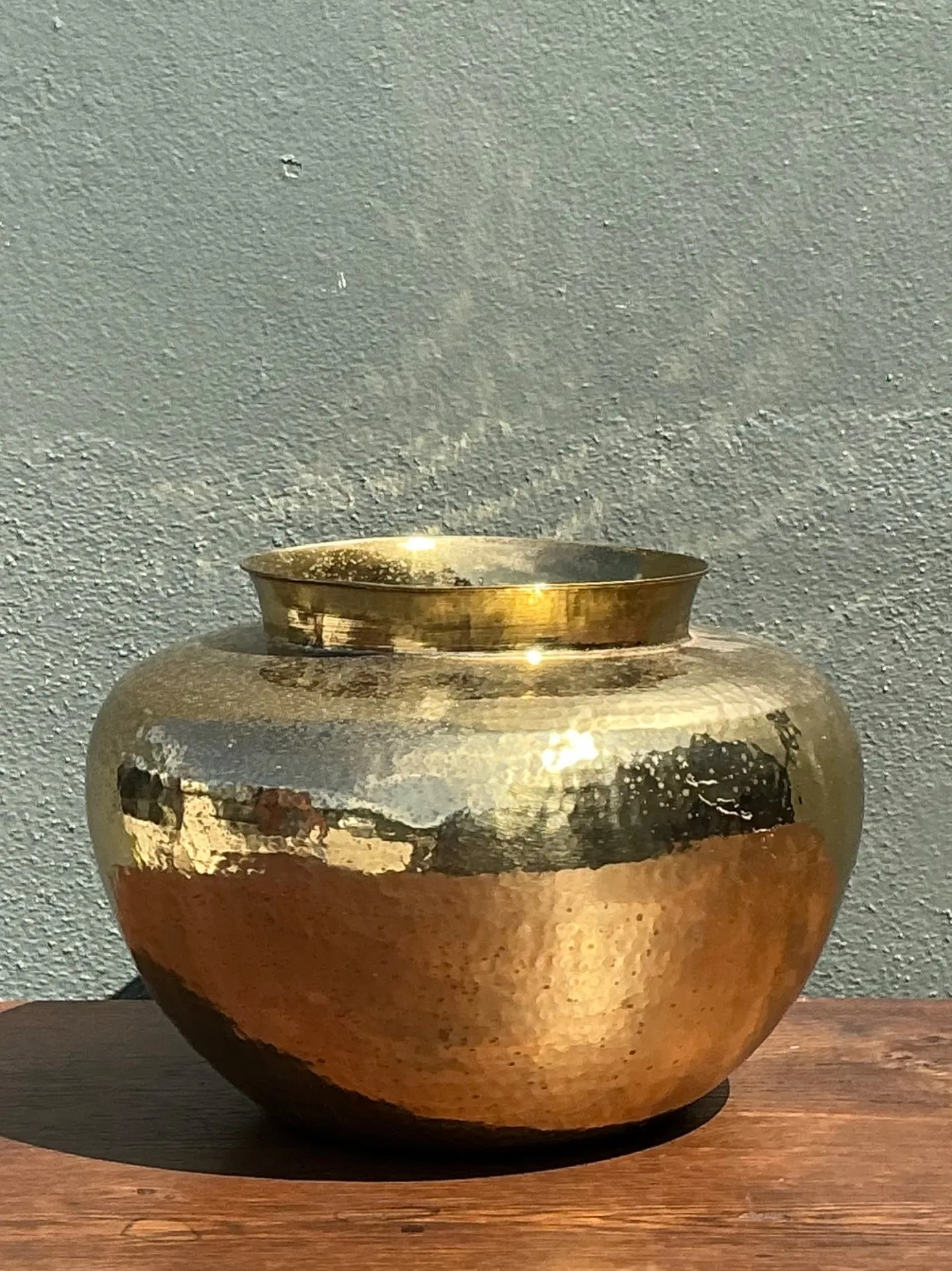 Vintage Hammered Brass Vase — additional photo 3