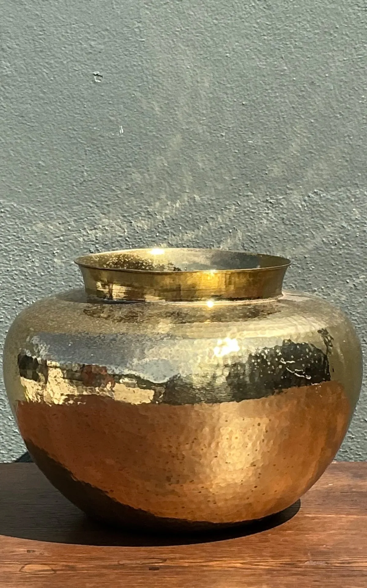 Vintage Hammered Brass Vase — additional photo 3