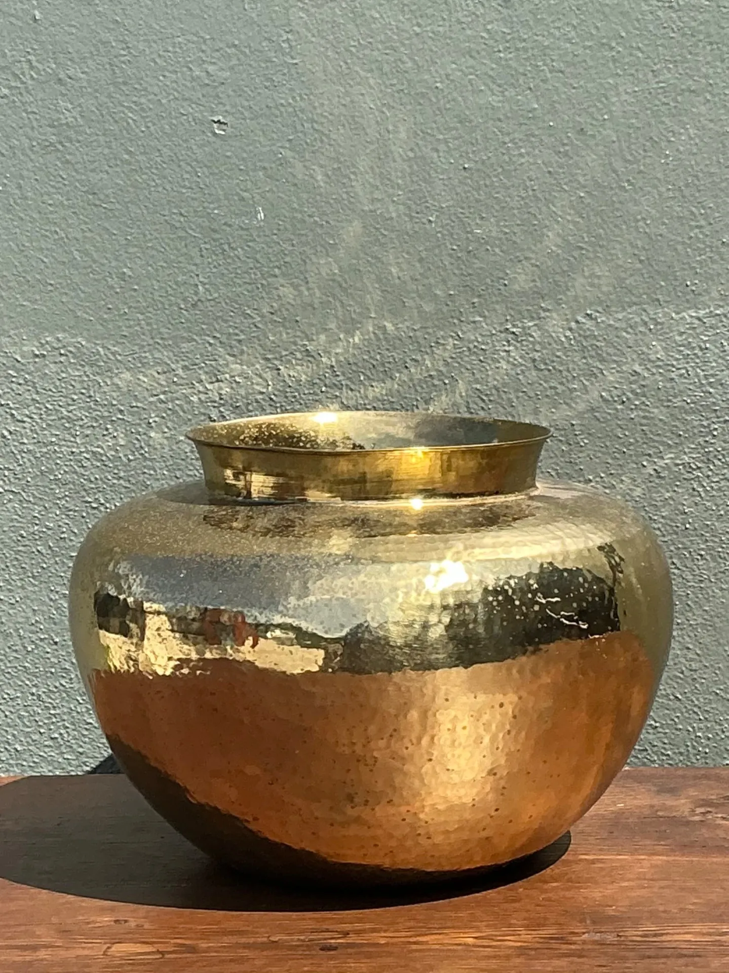 Vintage Hammered Brass Vase — additional photo 4