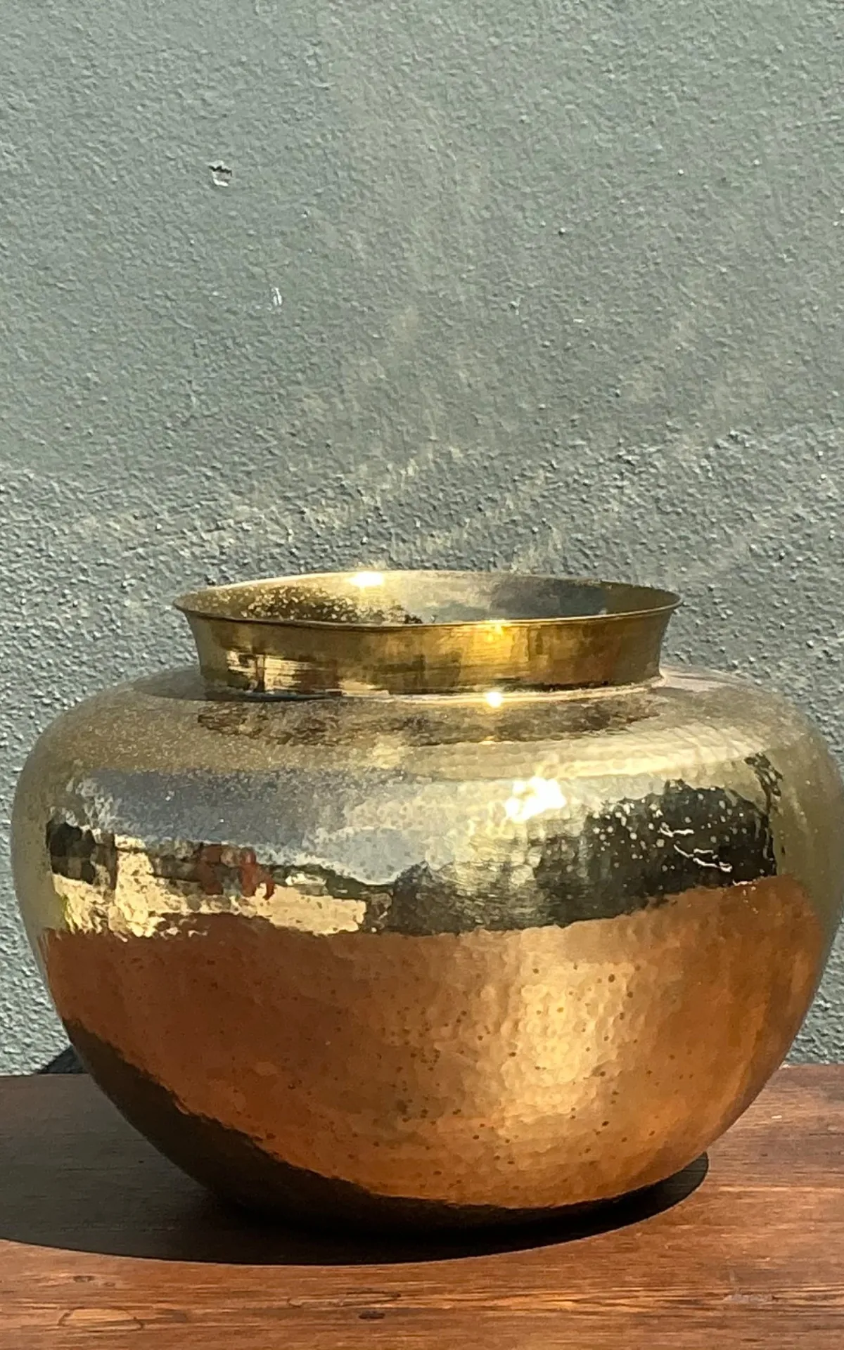 Vintage Hammered Brass Vase — additional photo 4