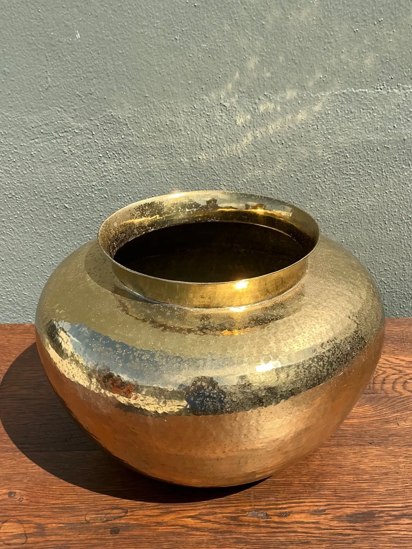 Vintage Hammered Brass Vase — additional photo 1