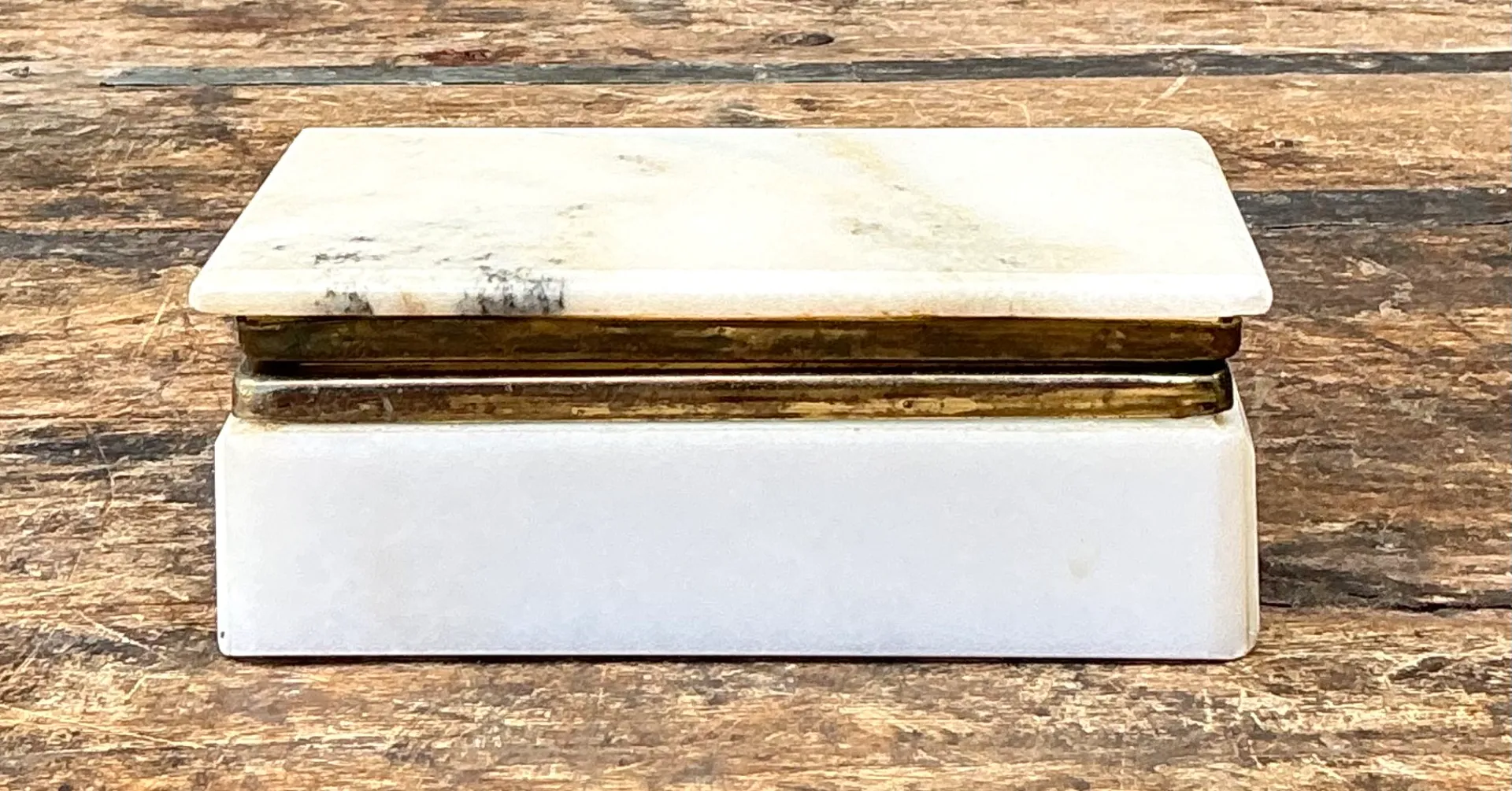 Vintage Stone and Metal Trinket Box — additional photo 1