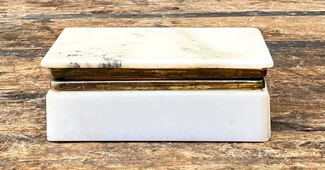 Vintage Stone and Metal Trinket Box — additional photo 1