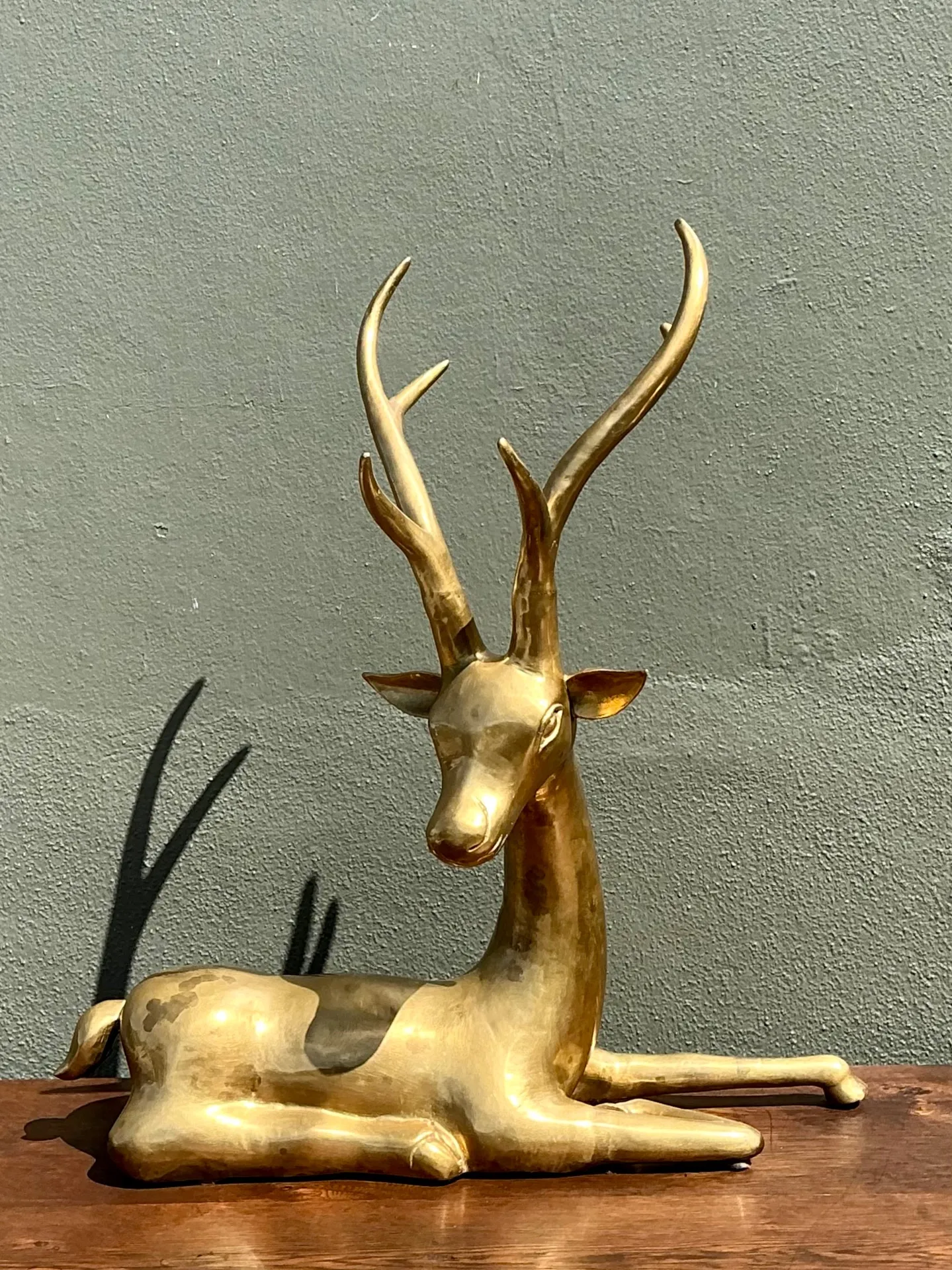 Vintage Brass Deer Sculpture — additional photo 2