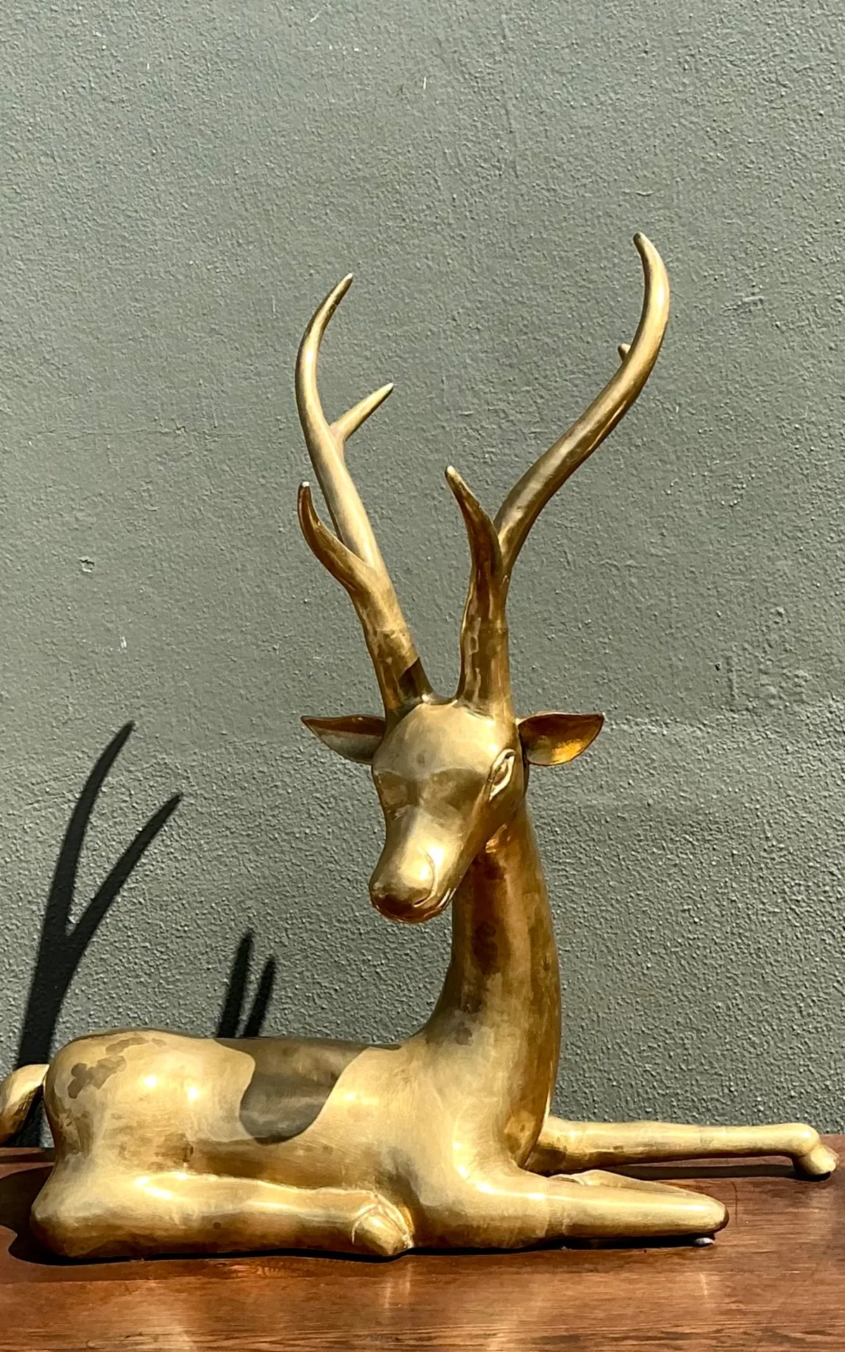 Vintage Brass Deer Sculpture — additional photo 2