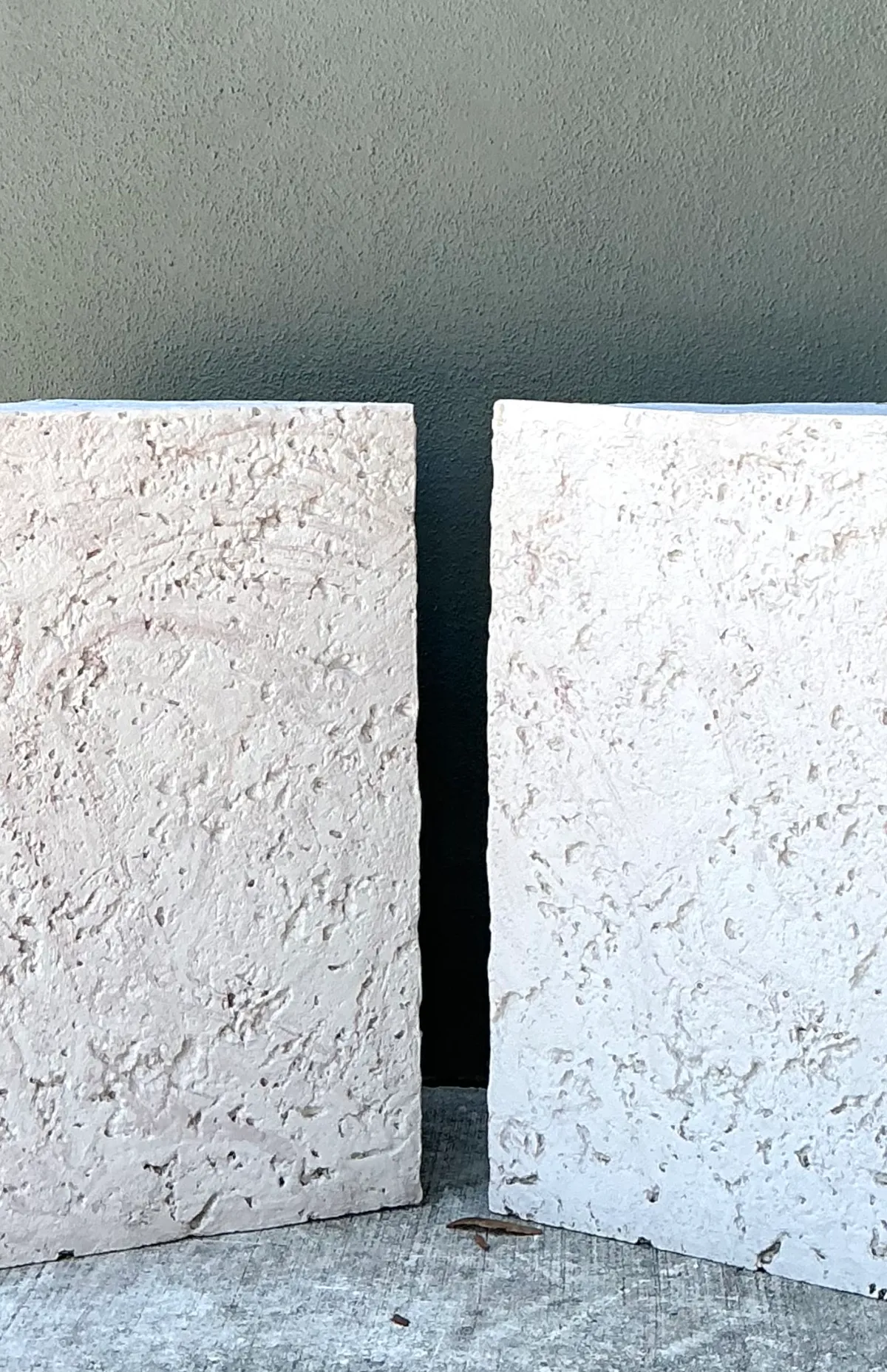 Vintage Plaster Faux Coral Geometric Table Pedestals - Pair — additional photo 8