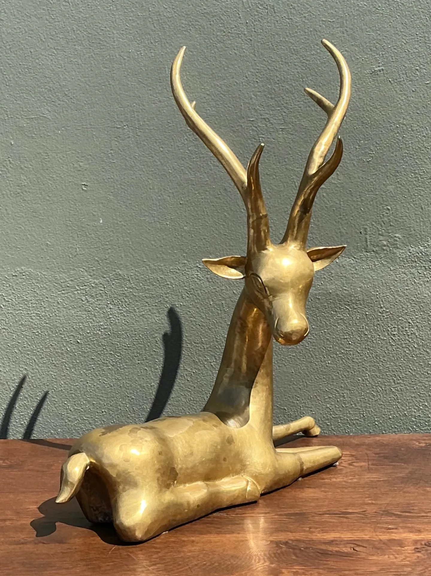 Vintage Brass Deer Sculpture — additional photo 1