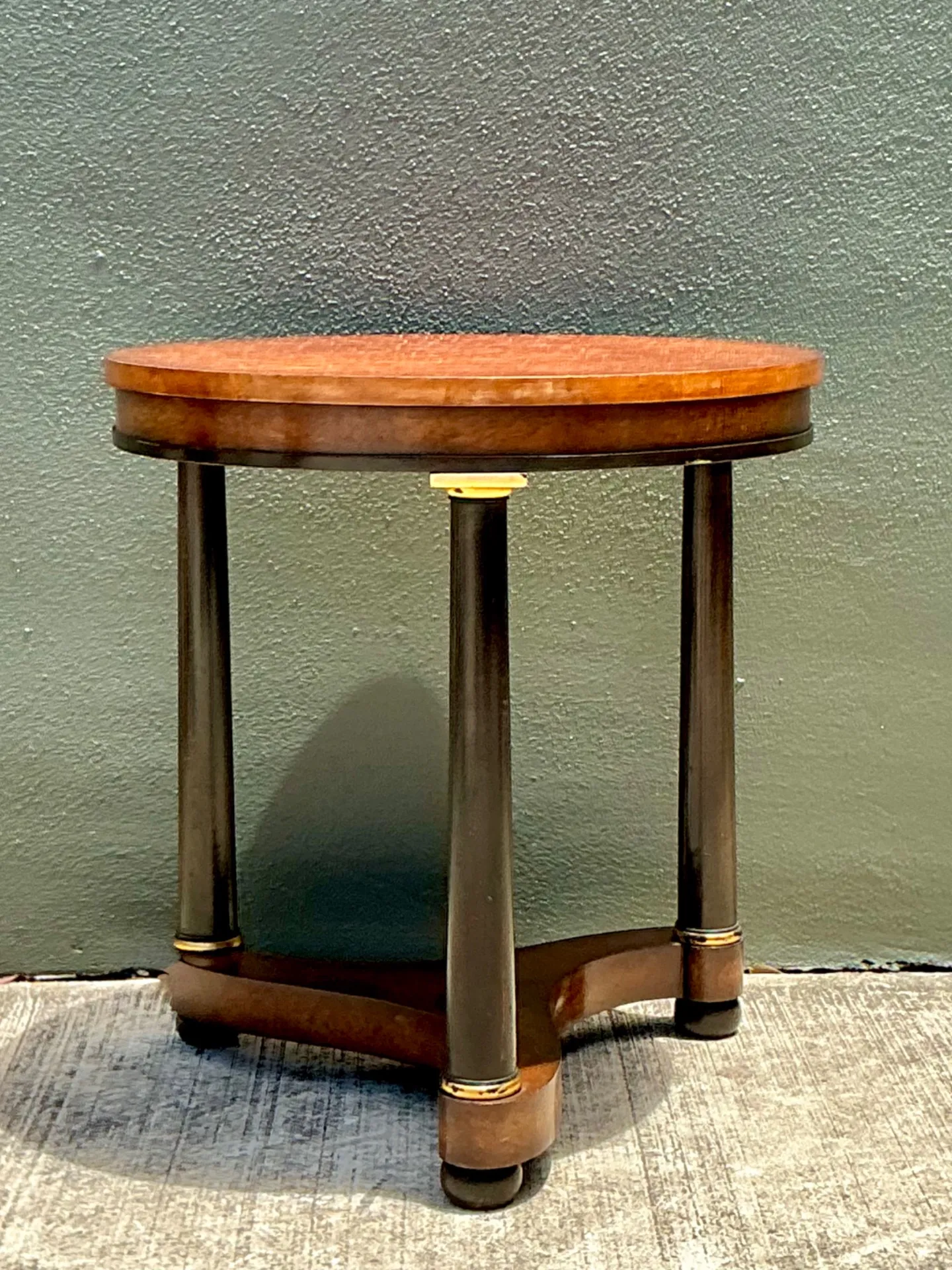 Vintage Richel Muebles Neoclassical Burl Side Table — additional photo 3