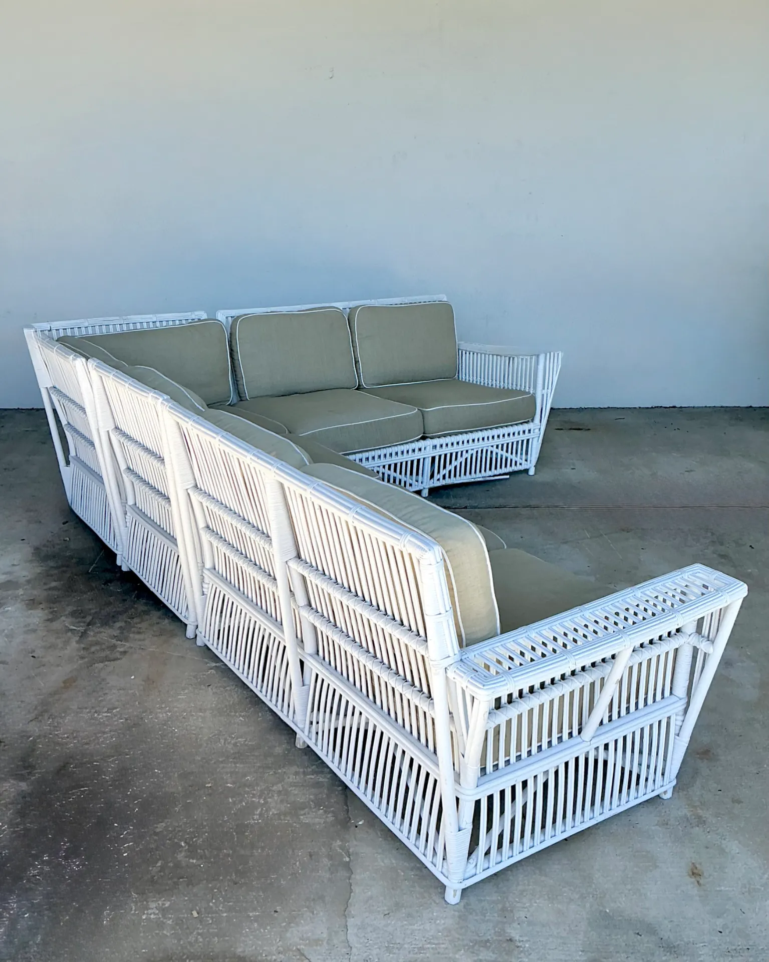 Vintage Stick Rattan Sectional Sofa After Bielecky Brothers — additional photo 6
