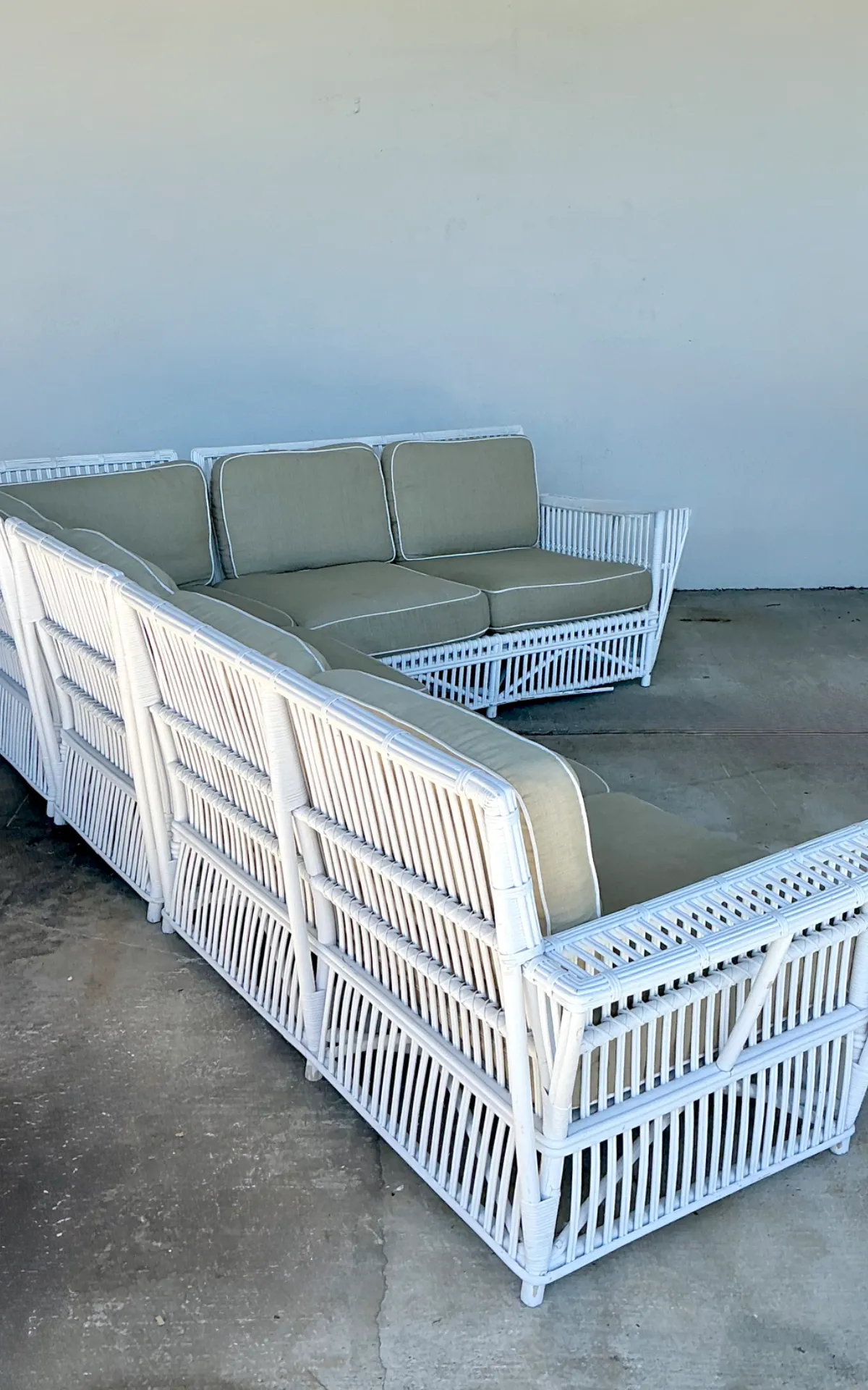 Vintage Stick Rattan Sectional Sofa After Bielecky Brothers — additional photo 6