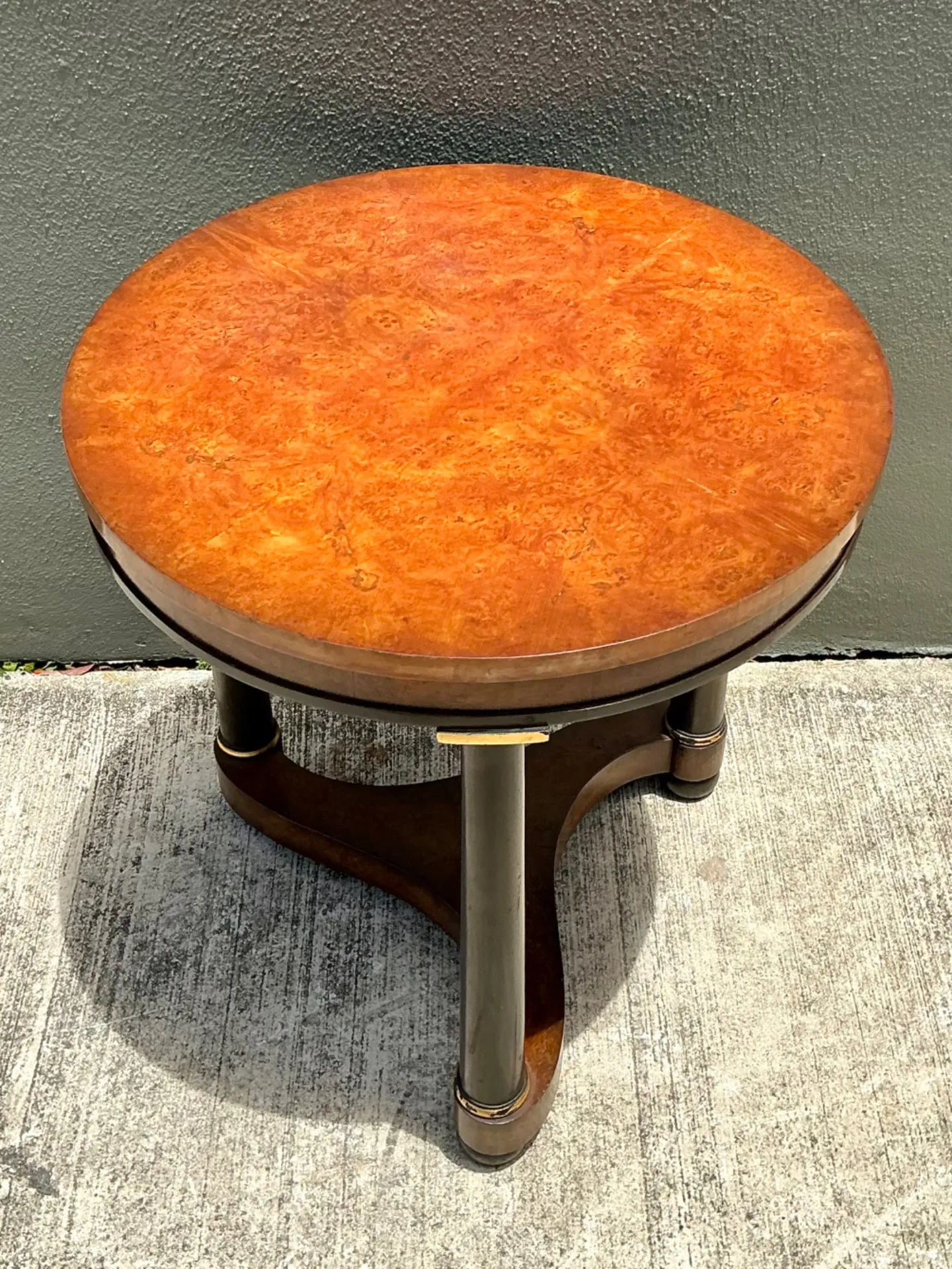 Vintage Richel Muebles Neoclassical Burl Side Table — additional photo 5