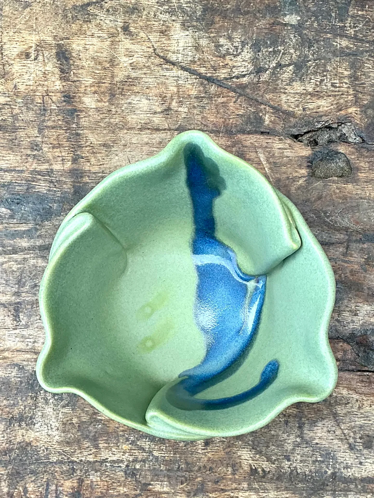 Vintage Organic Form Pottery Bowl — additional photo 2