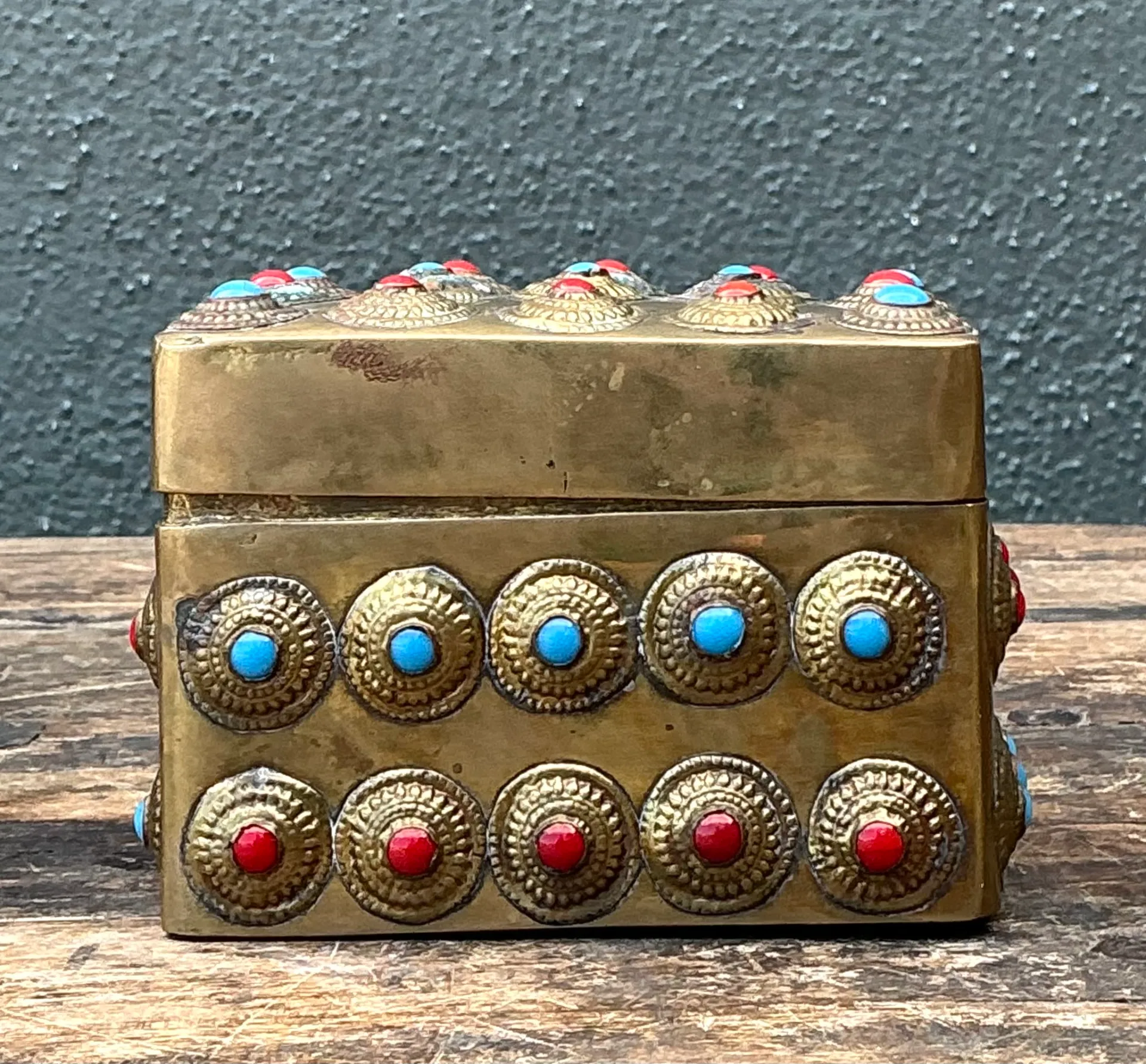 Vintage Embellished Brass Box — additional photo 1