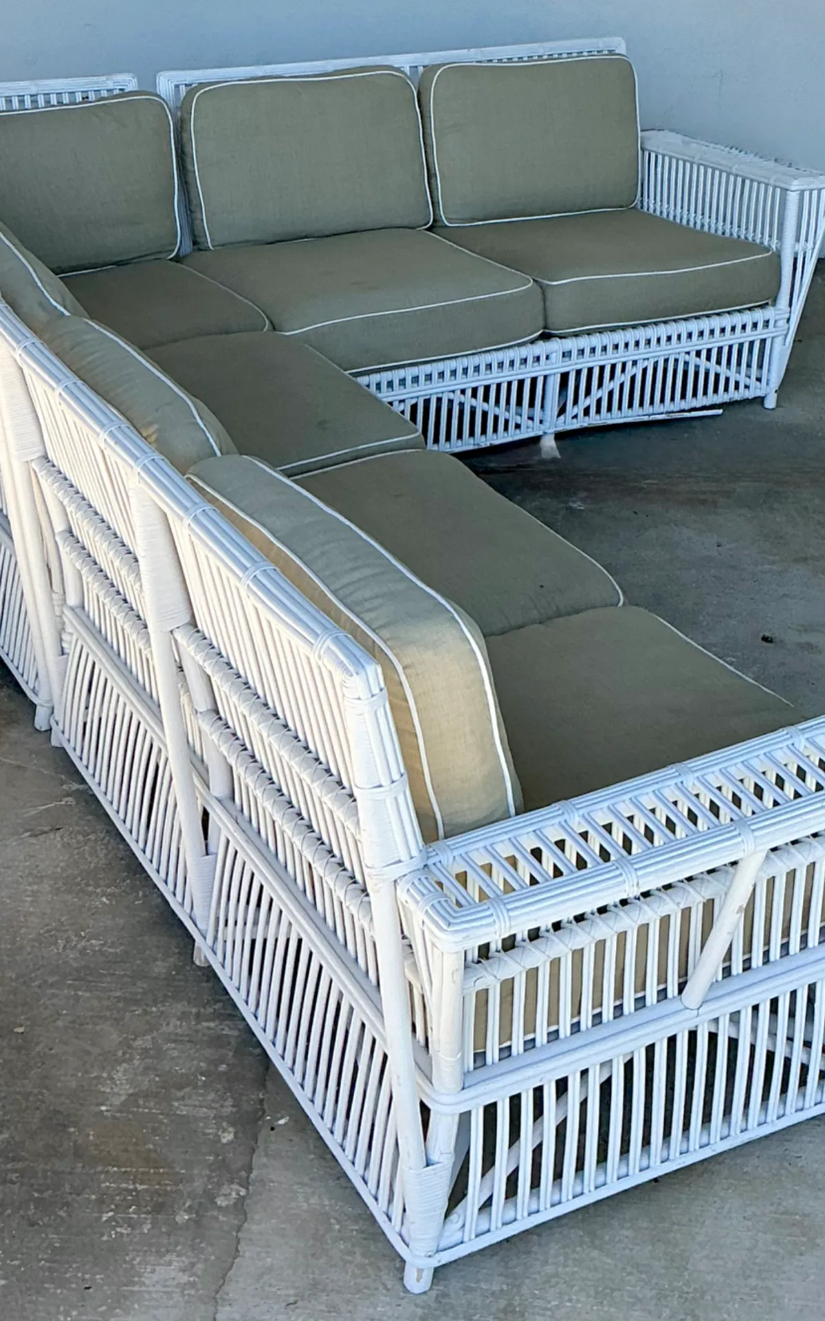 Vintage Stick Rattan Sectional Sofa After Bielecky Brothers — additional photo 4