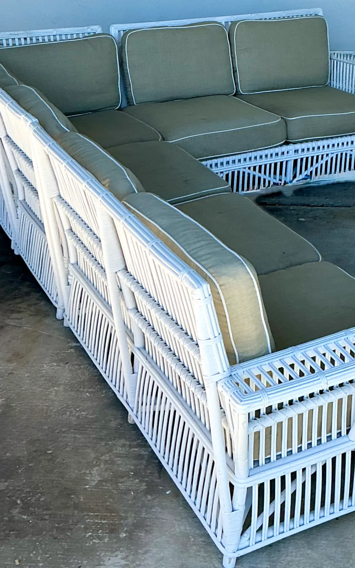 Vintage Stick Rattan Sectional Sofa After Bielecky Brothers — additional photo 3