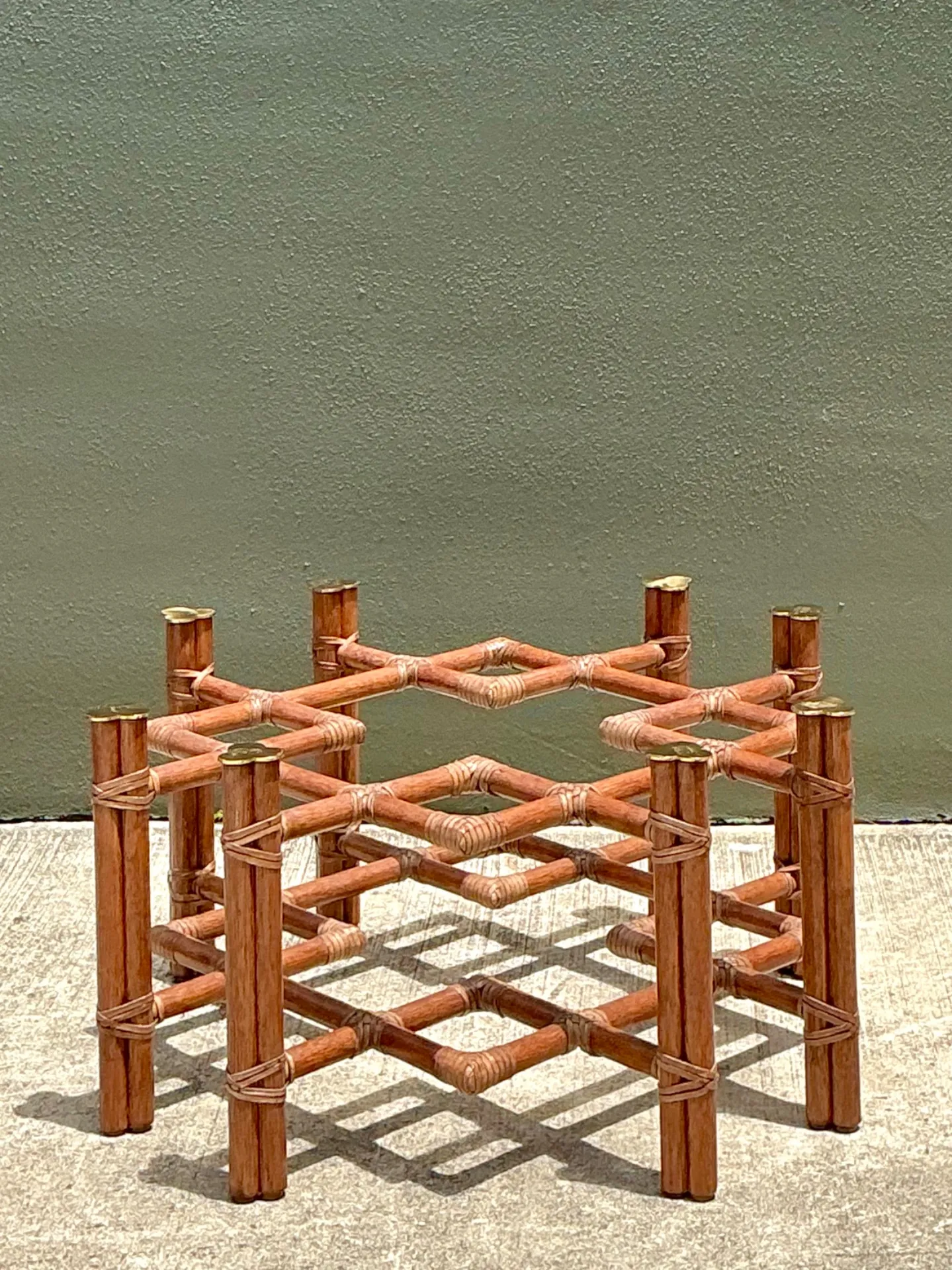 Vintage McGuire Wrapped Rattan Coffee Table — additional photo 3