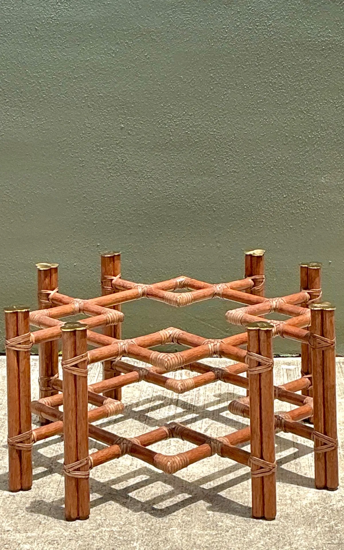 Vintage McGuire Wrapped Rattan Coffee Table — additional photo 3