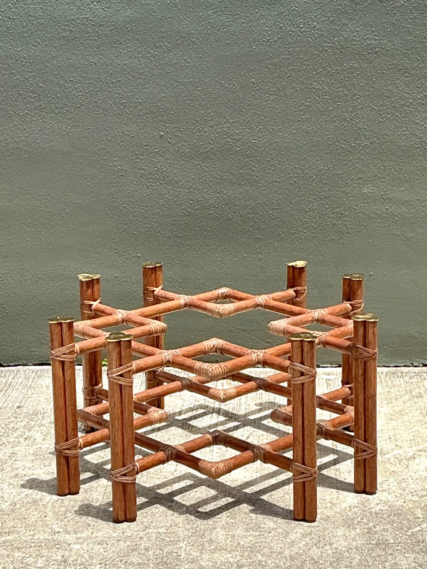Vintage McGuire Wrapped Rattan Coffee Table — additional photo 5