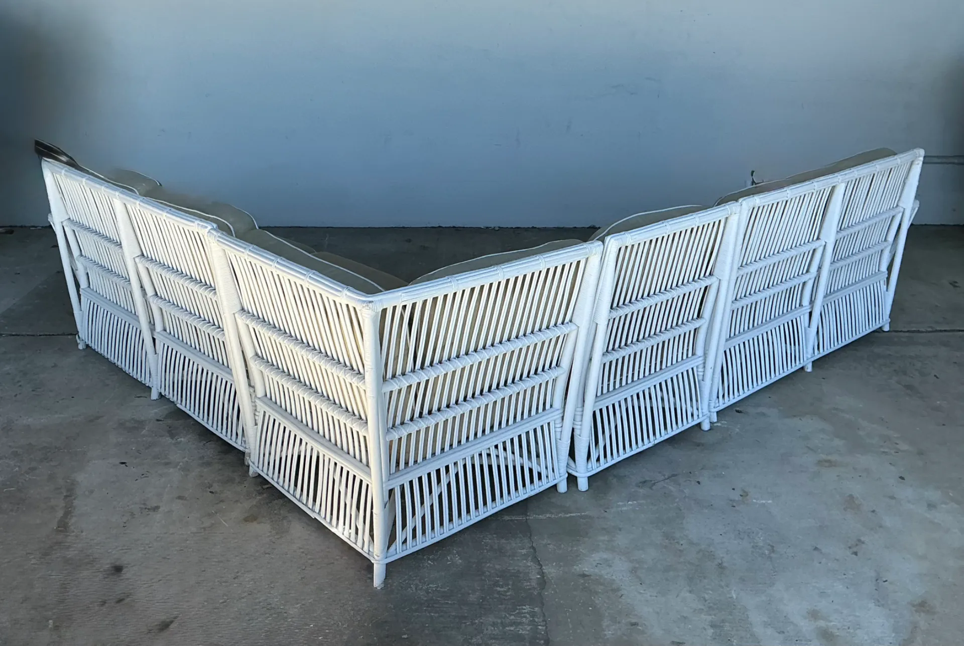Vintage Stick Rattan Sectional Sofa After Bielecky Brothers — additional photo 7