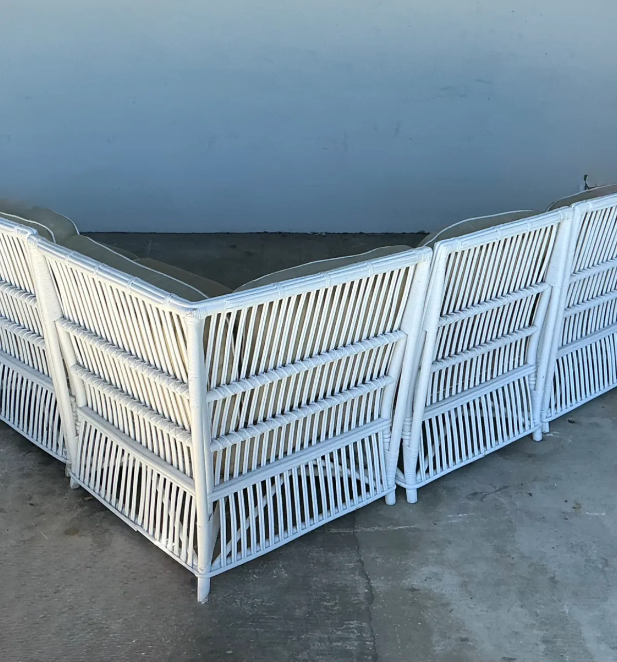 Vintage Stick Rattan Sectional Sofa After Bielecky Brothers — additional photo 7