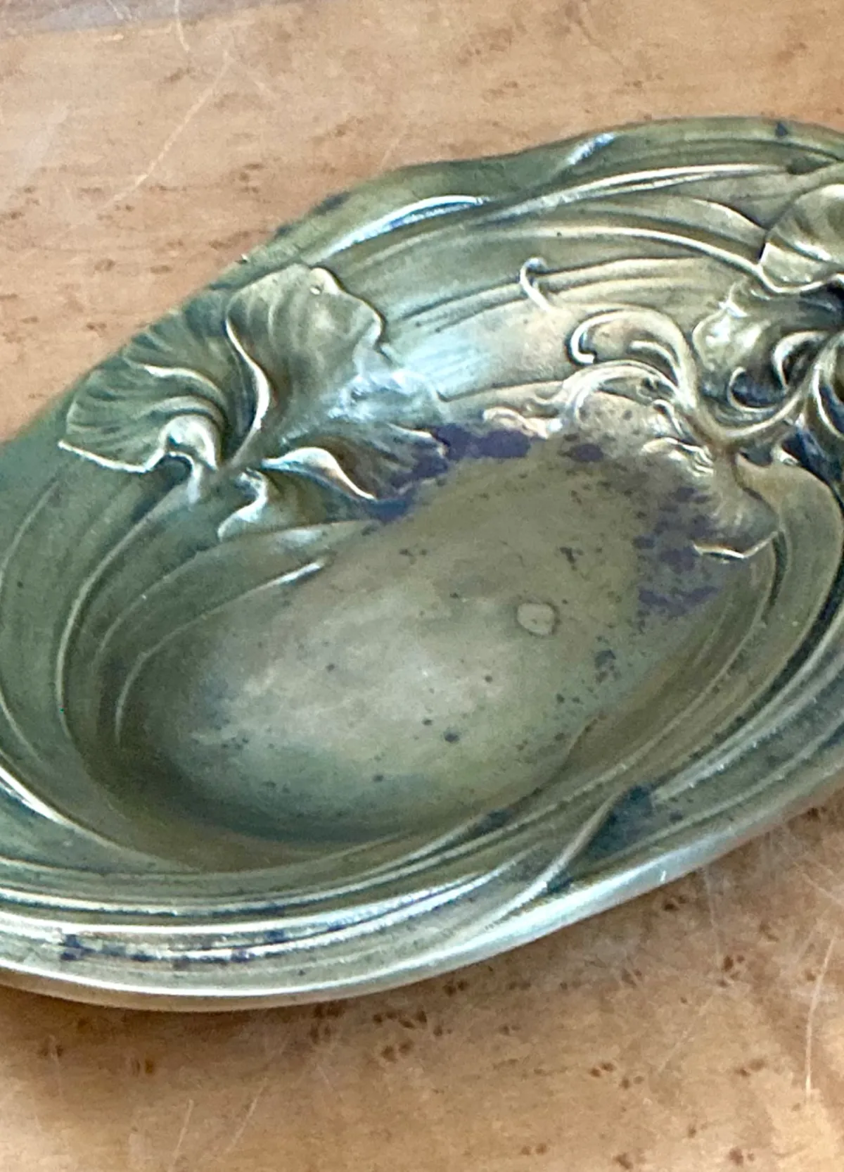 Vintage Art Nouveau Brass Tray — additional photo 3