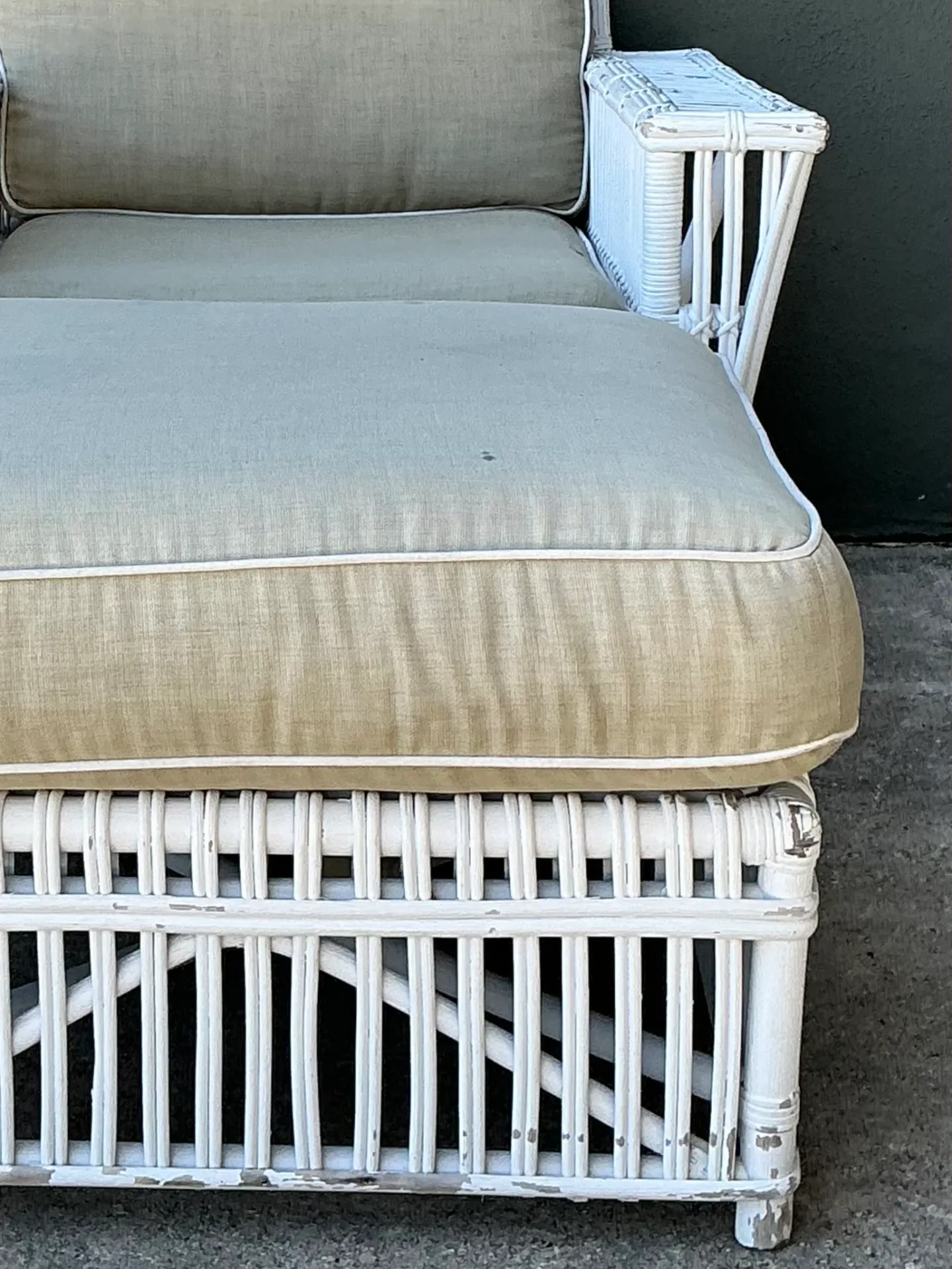 Vintage Rattan Lounge Chair and Ottoman After Bielecky Brothers — additional photo 2