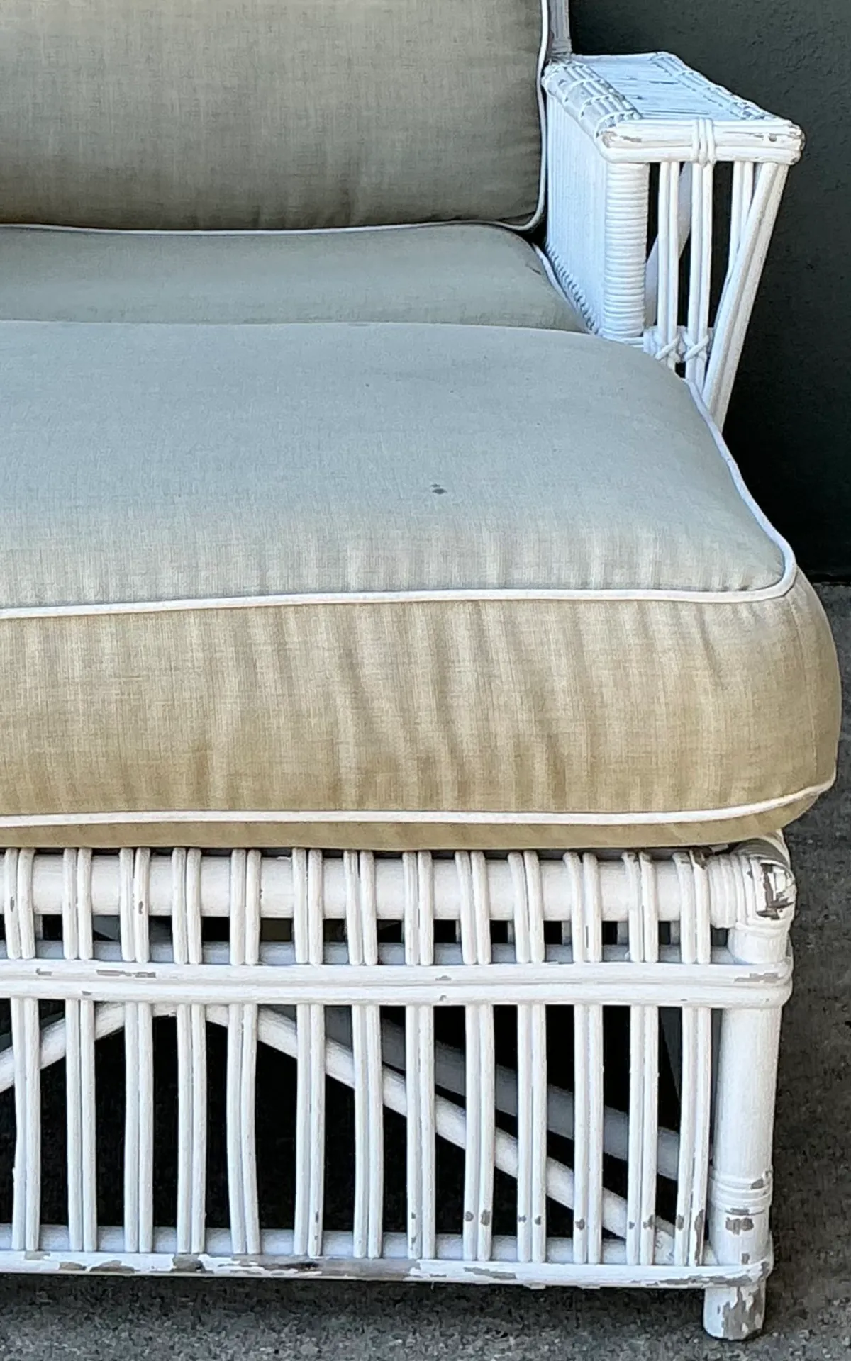 Vintage Rattan Lounge Chair and Ottoman After Bielecky Brothers — additional photo 2