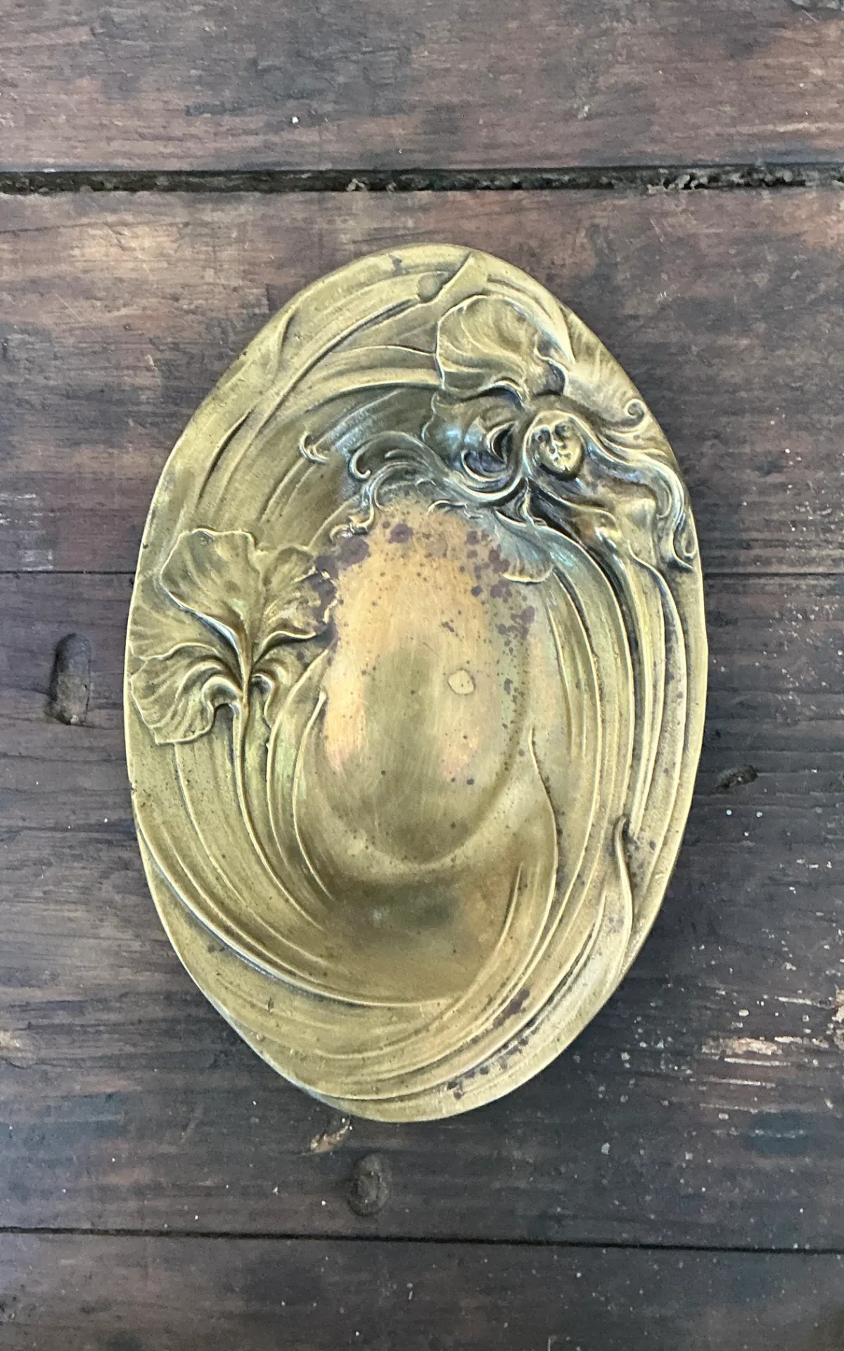 Vintage Art Nouveau Brass Tray — additional photo 5