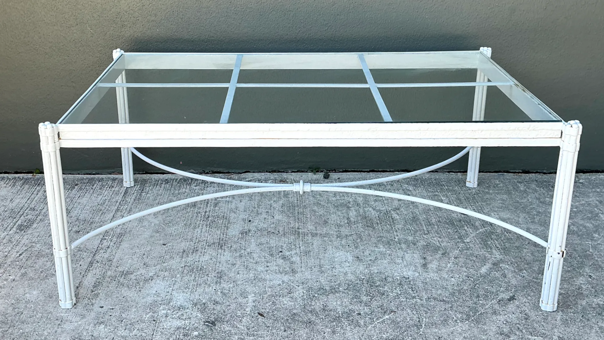 Vintage Metal and Glass Coffee Table — additional photo 1
