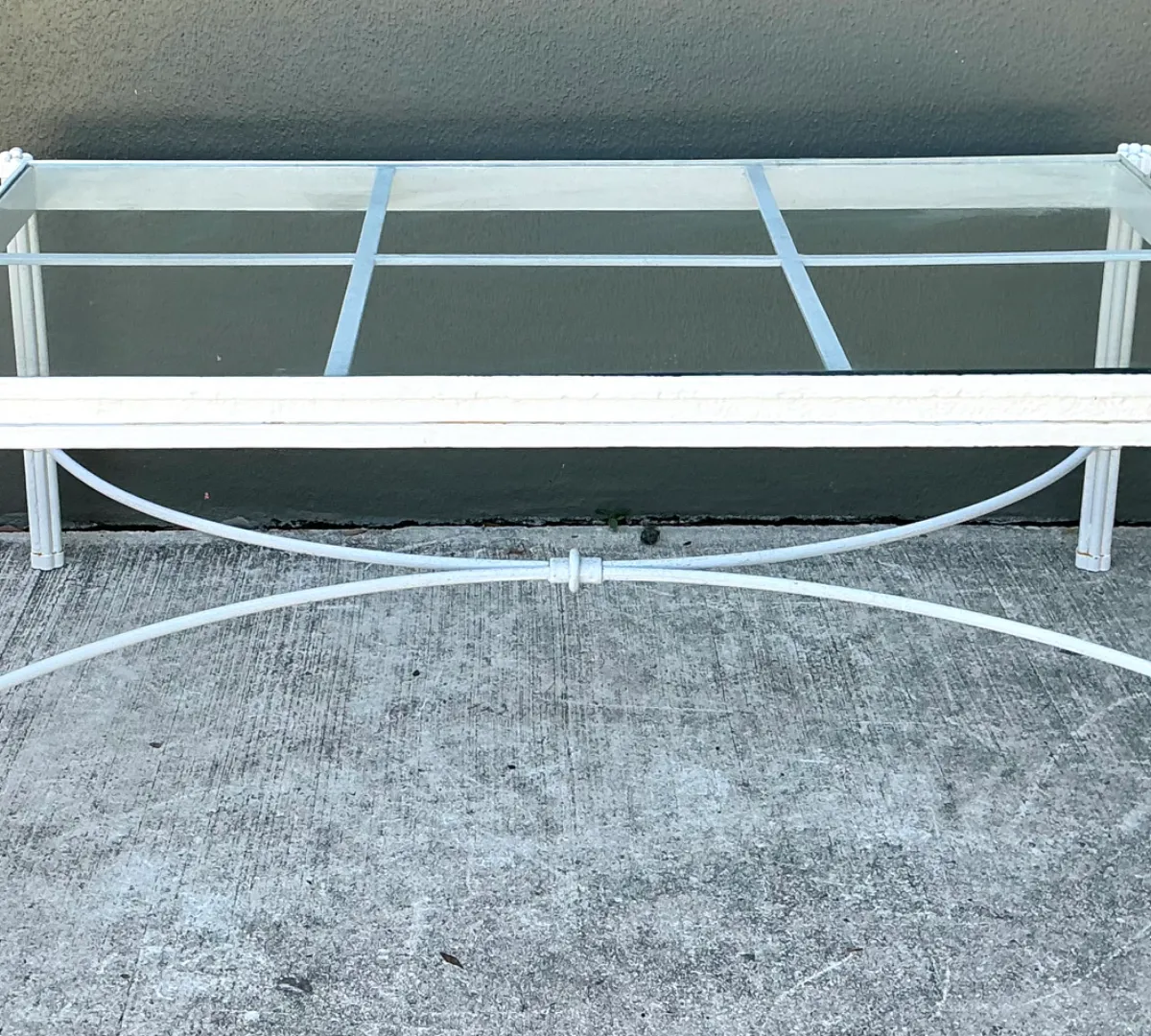 Vintage Metal and Glass Coffee Table