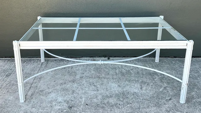Vintage Metal and Glass Coffee Table — additional photo 1