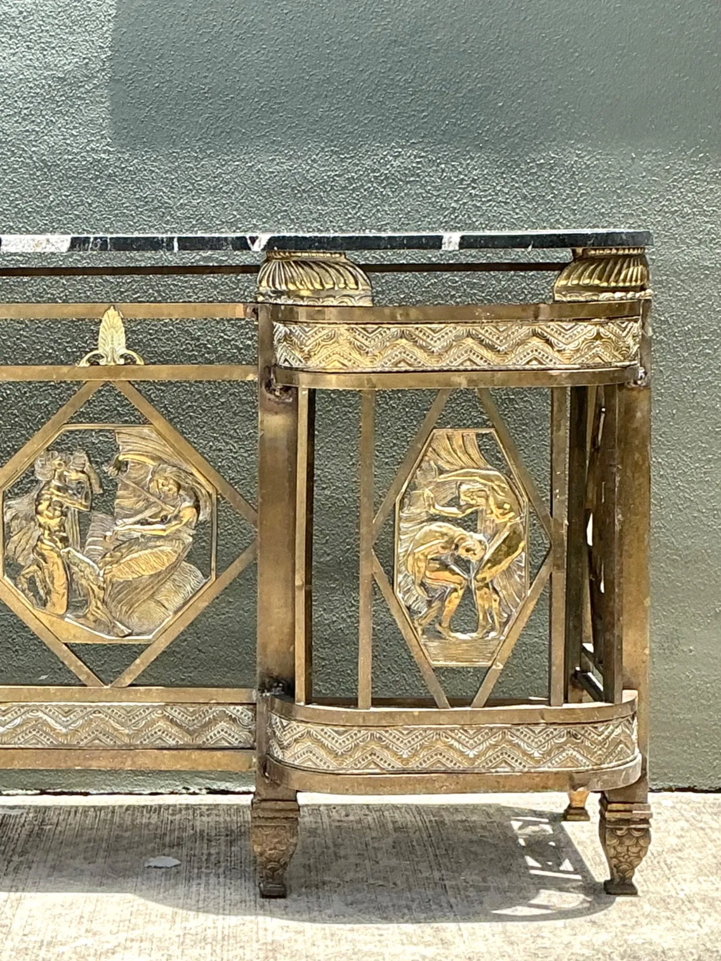 Vintage 1930s Deco Bronze Medallion Console — additional photo 2