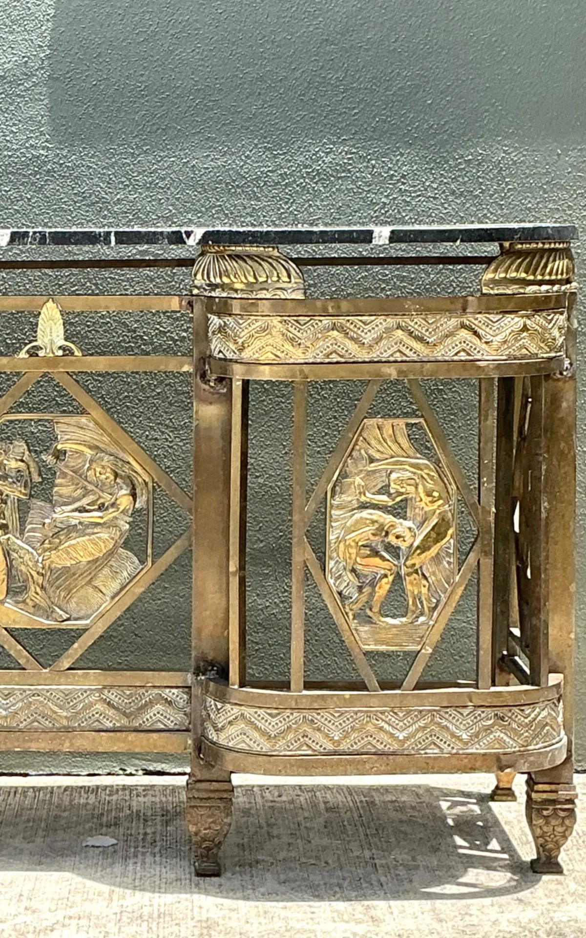 Vintage 1930s Deco Bronze Medallion Console — additional photo 2