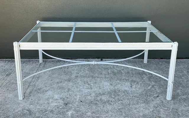 Vintage Metal and Glass Coffee Table — additional photo 3