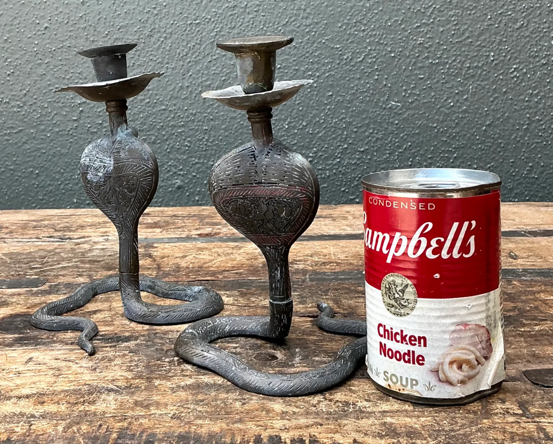 Vintage Cobra Form Metal Candle Holders — additional photo 6