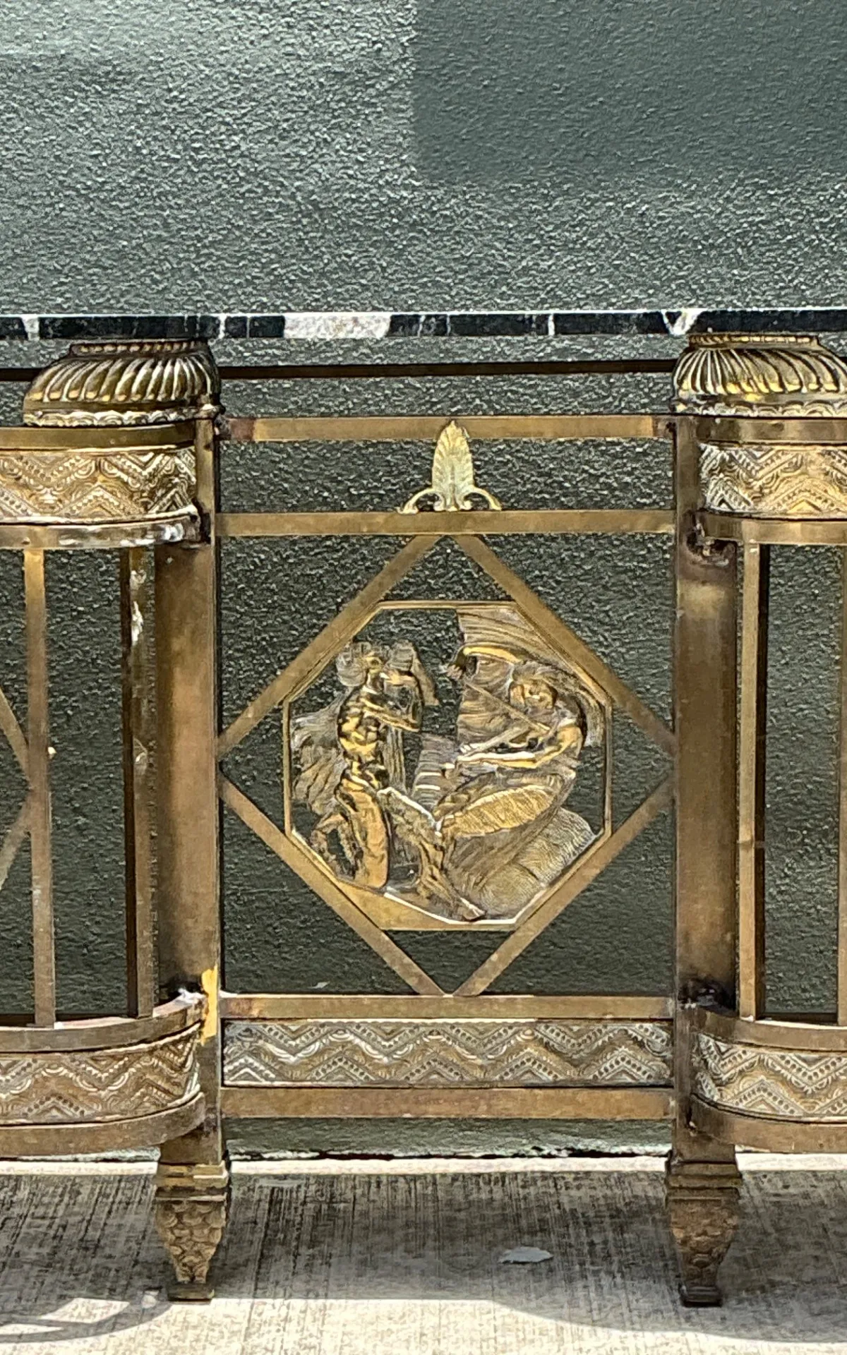 Vintage 1930s Deco Bronze Medallion Console — additional photo 3