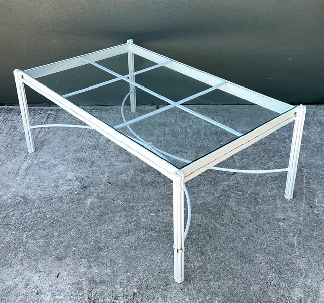 Vintage Metal and Glass Coffee Table — additional photo 4