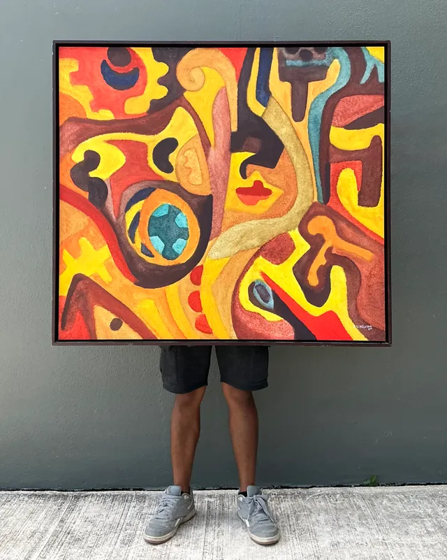 Vintage Original Abstract Oil On Canvas — additional photo 7