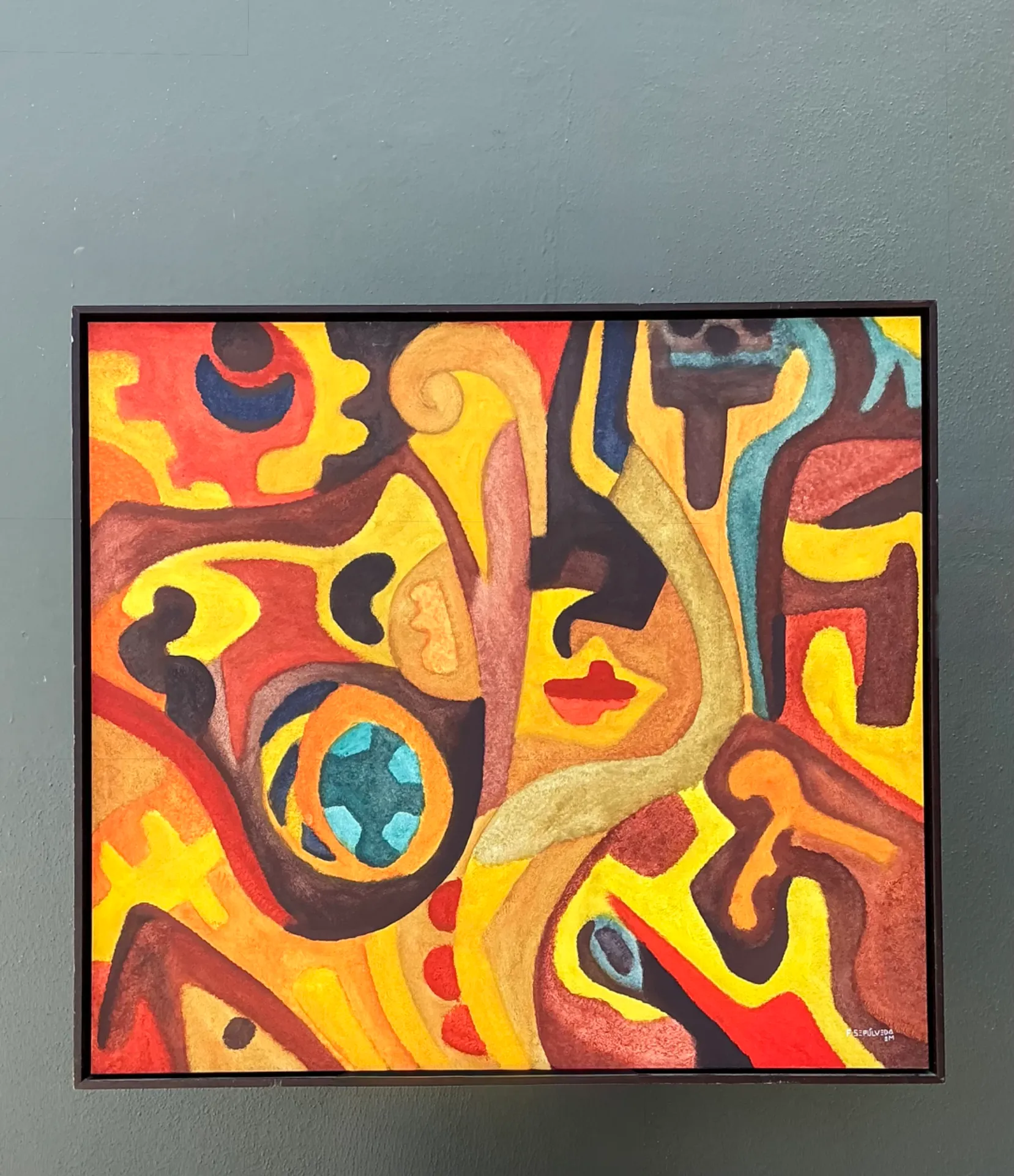Vintage Original Abstract Oil On Canvas — additional photo 1