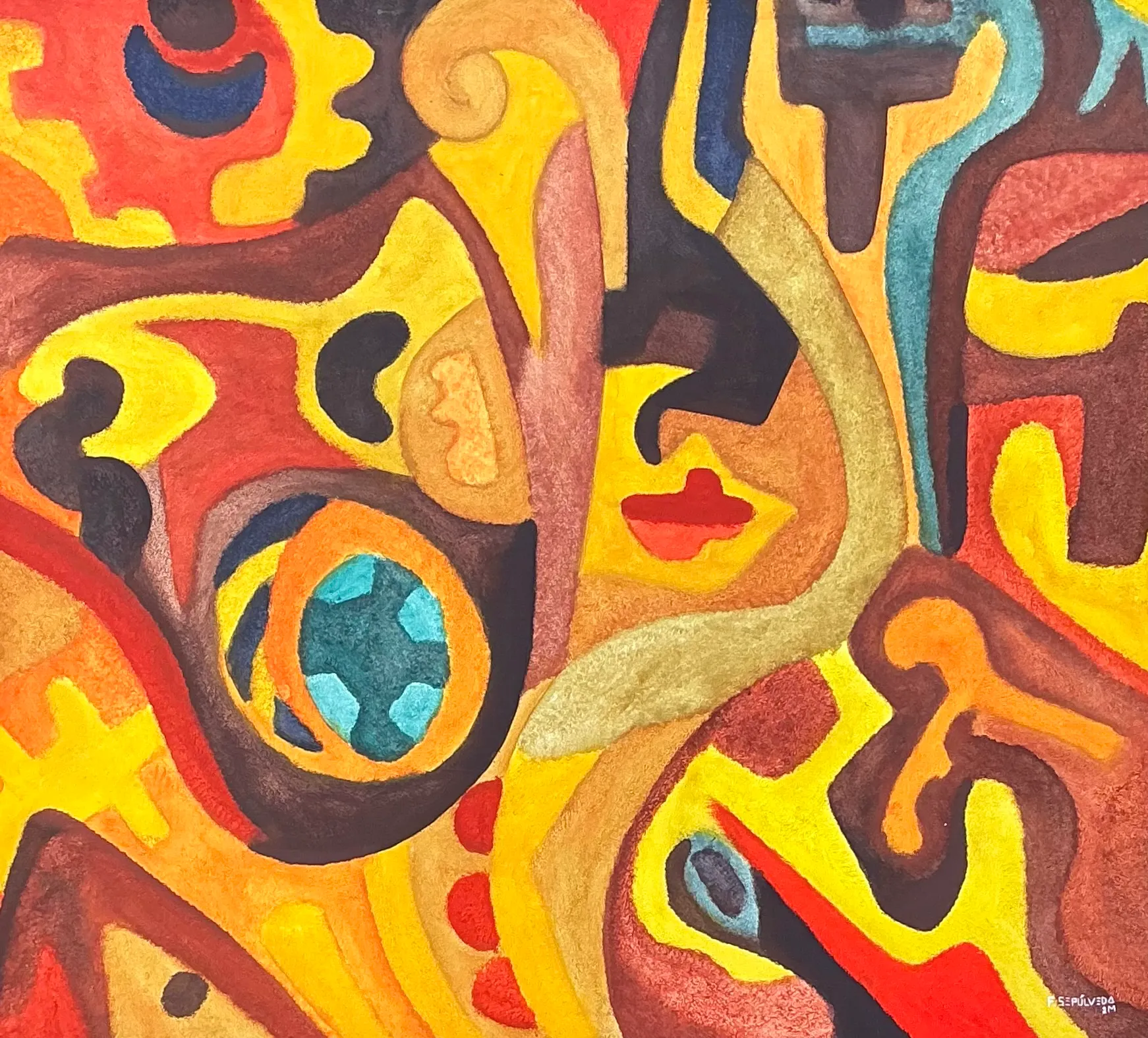 Vintage Original Abstract Oil On Canvas — additional photo 2