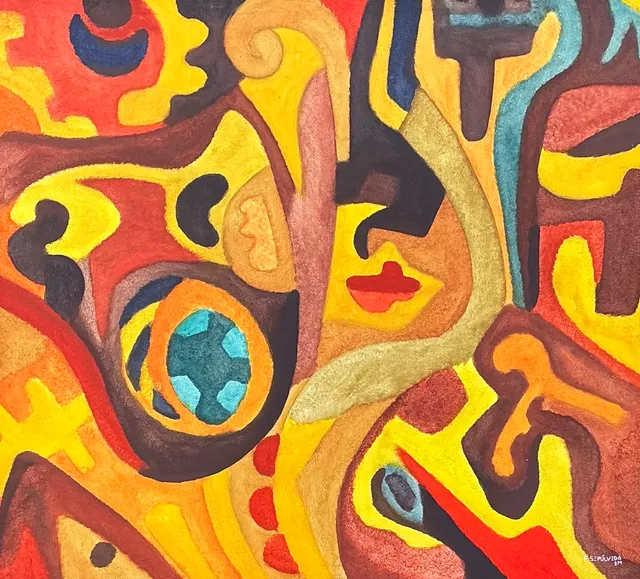 Vintage Original Abstract Oil On Canvas — additional photo 2