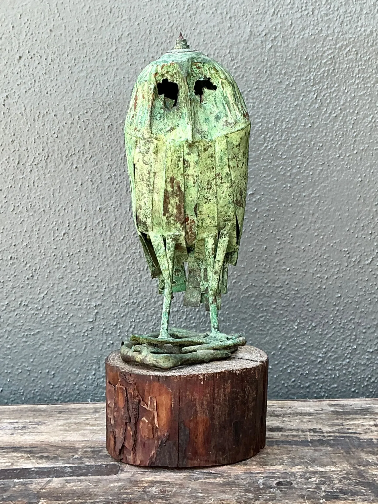 Vintage Patinated Copper Owl Sculpture — additional photo 5