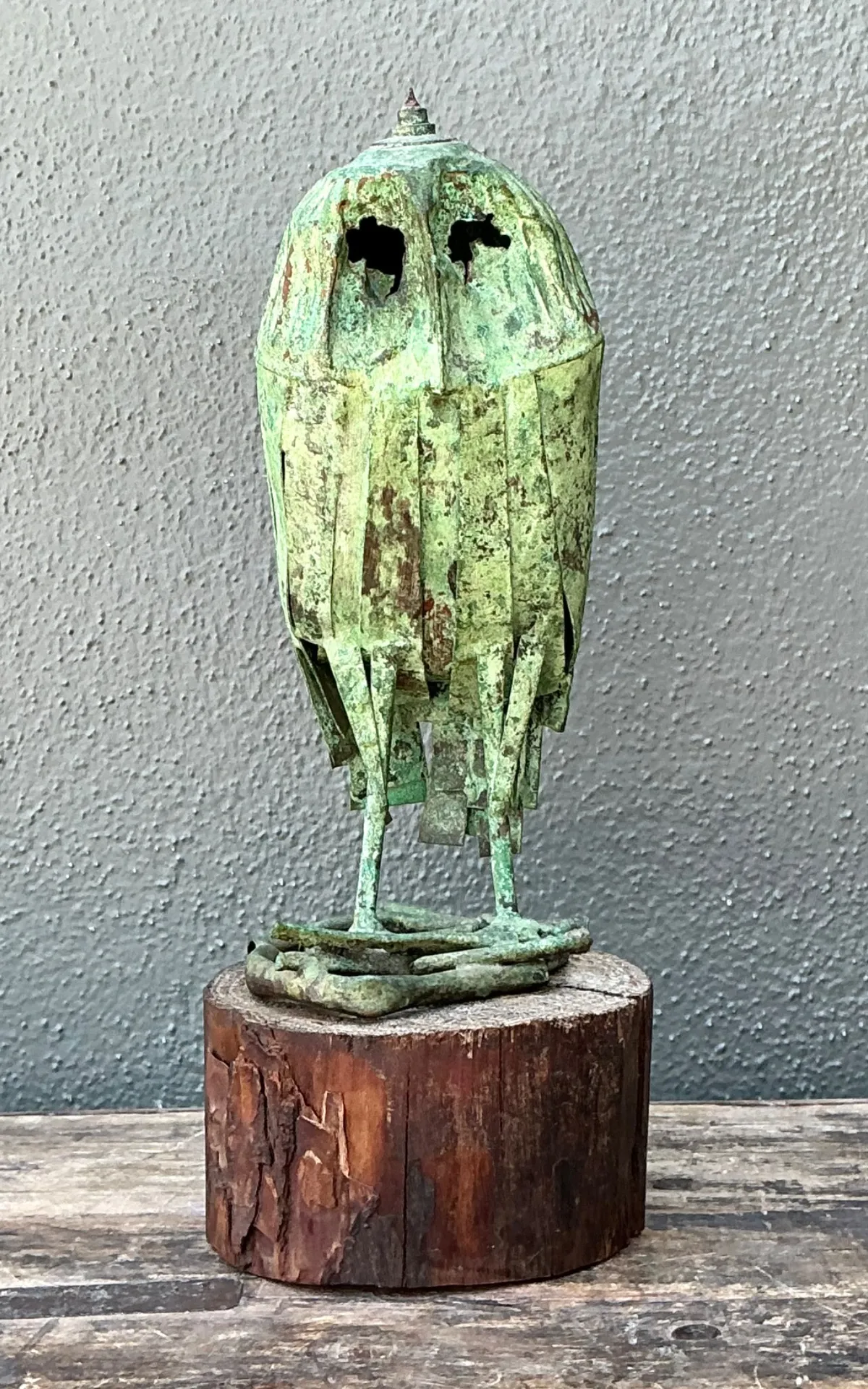 Vintage Patinated Copper Owl Sculpture — additional photo 5