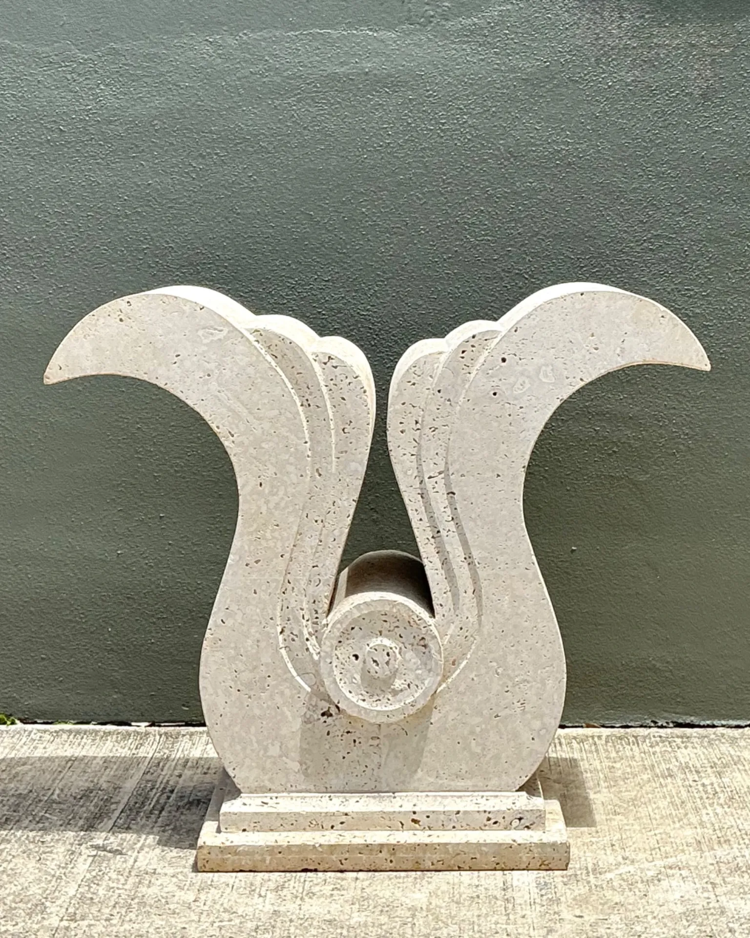 Vintage Deco Coquina Console Table Pedestal — additional photo 1